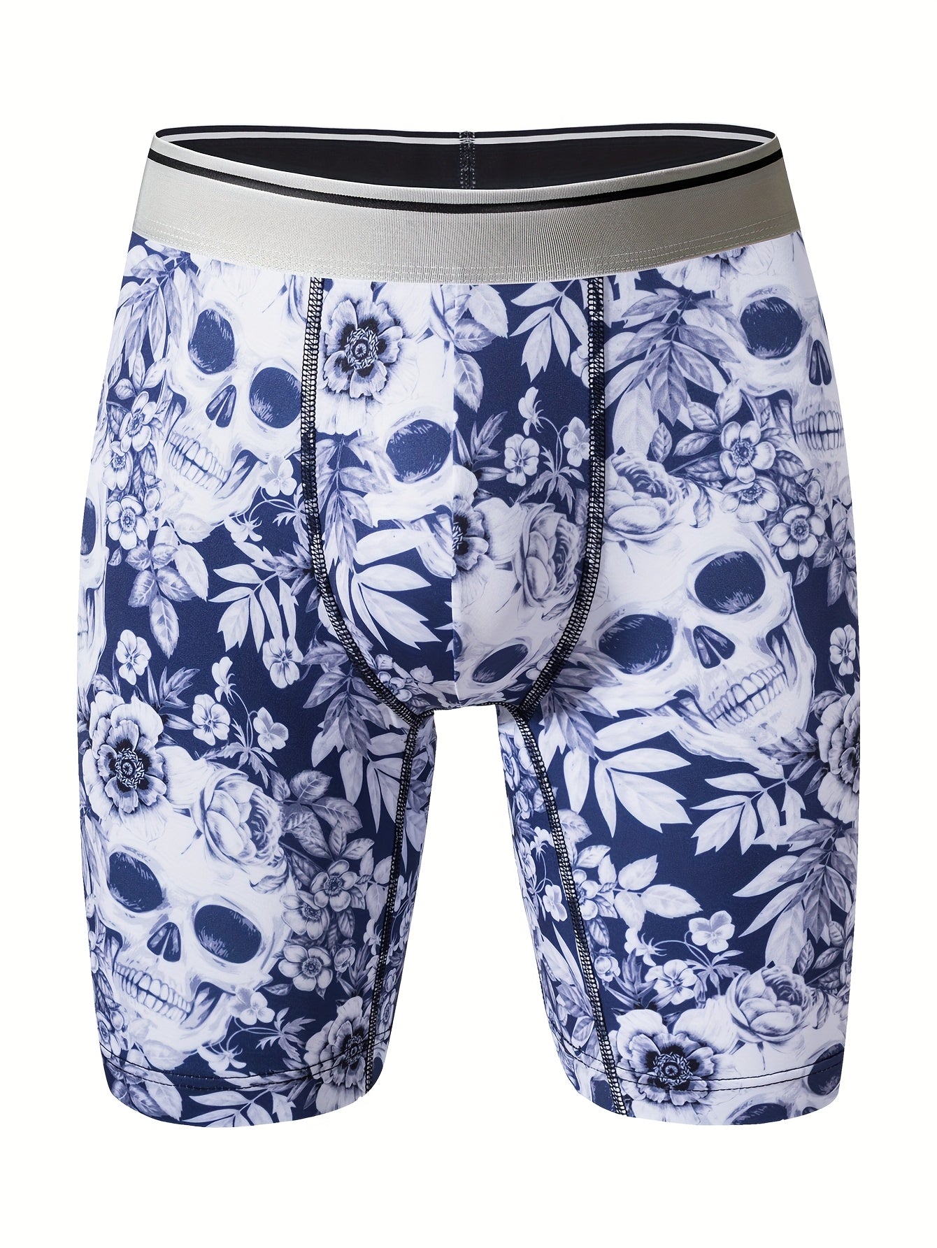 Cale?ons ¨¤ imprim¨¦ crane floral pour hommes, en tissu tricot¨¦ polyester ¨¤ haute extensibilit¨¦, design de poche en U pour la peau, anti-rayures et anti-humidit¨¦ pour un usage quotidien et des activit¨¦s en ext¨¦rieur.