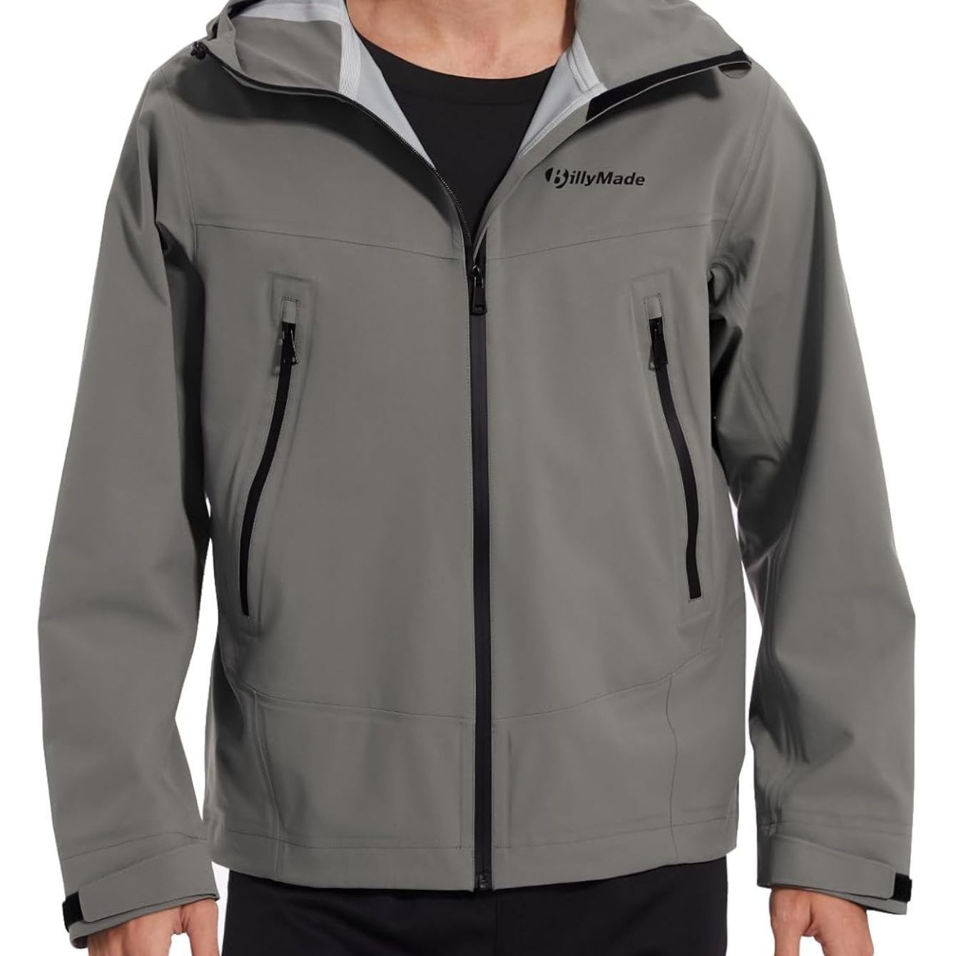 Veste Coupe-Vent L¨¦g¨¨re pour Hommes avec Capuche, Poignets Ajustables, Texture Douce et ¨¦l¨¦gante, Veste de Sport Casual ¨¤ Col Montant, Fermeture ¨¦clair Bleu Marine, Poches Id¨¦ale pour la Course & Randonn¨¦e au Printemps\u002FAutomne