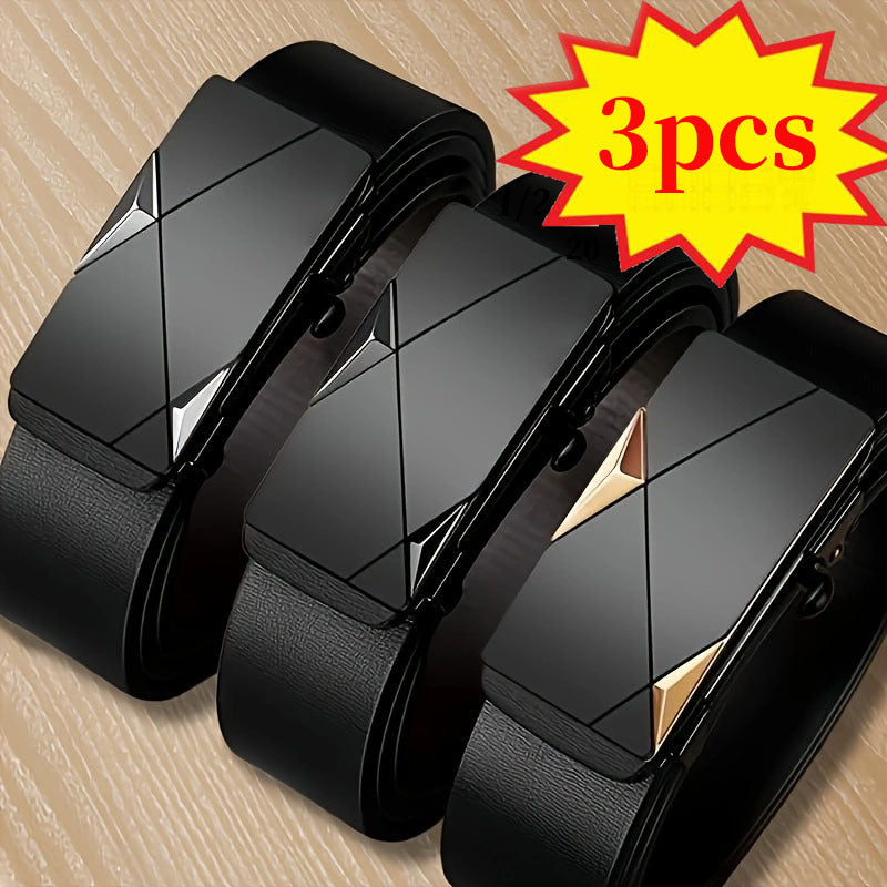 Lot de 3 Ceintures pour Hommes, Ceinture d'Affaires ¨¤ la Mode, Ceinture ¨¦l¨¦gante pour Jean, Id¨¦ale pour le Col Blanc, Choix Parfait pour Mari ou Petit Ami