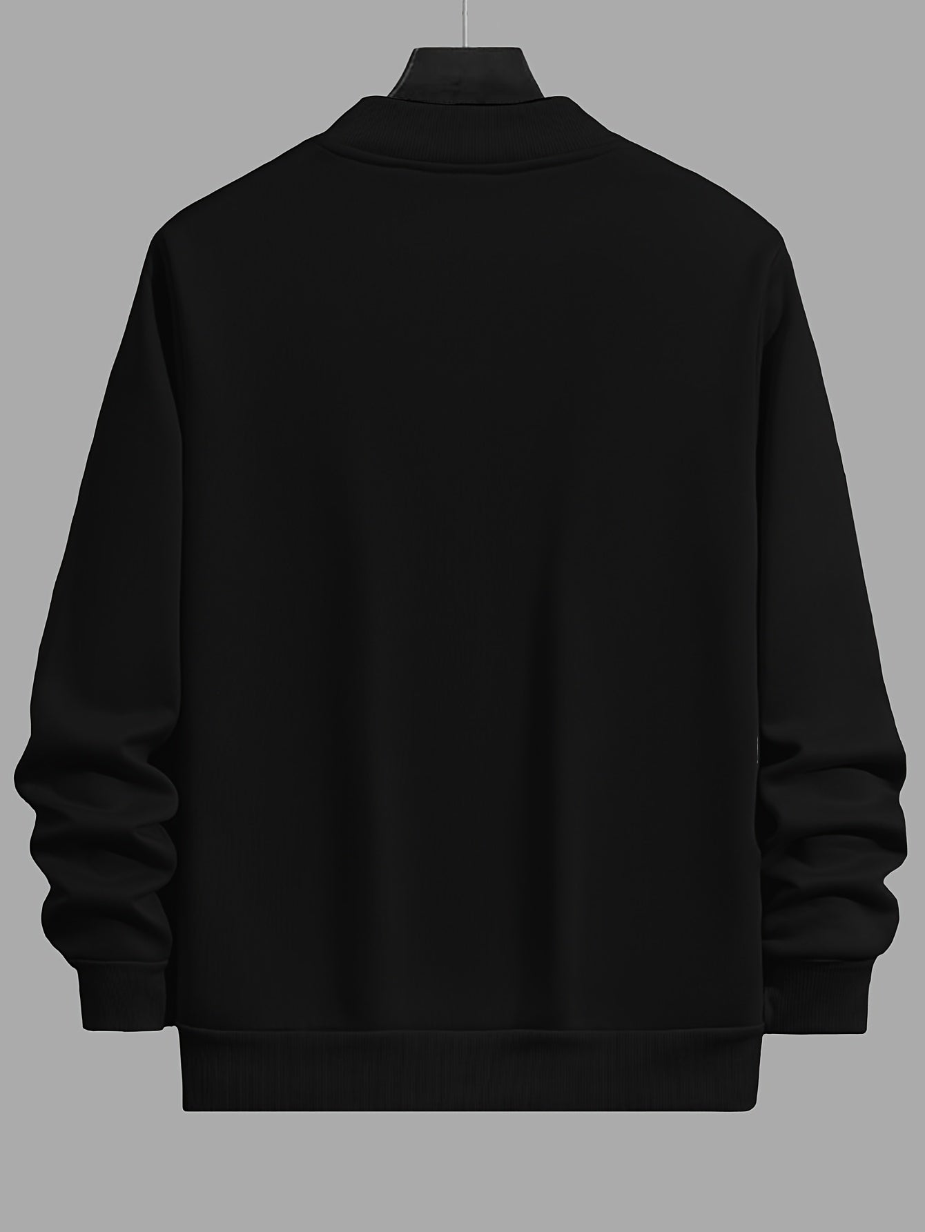 Veste Casual Homme Unie ¨¤ Zip, Col Baseball Chic pour Automne Hiver, Taille Grande