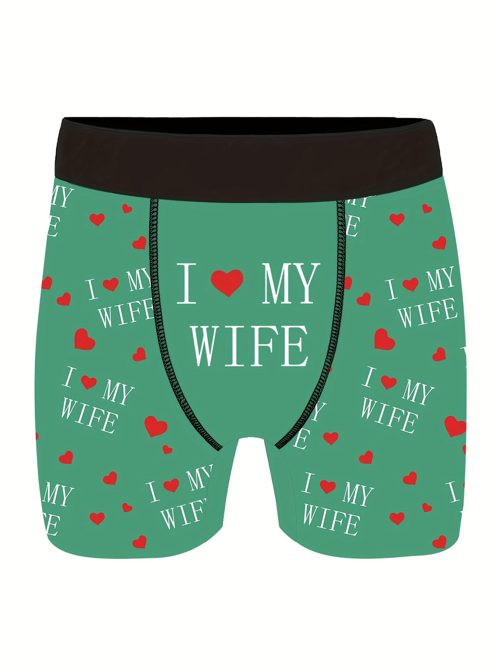 Shorts de nouveaut¨¦ pour hommes avec imprim¨¦s de lettres\u002Fc?urs, boxers longs pour v¨ºtements d¨¦contract¨¦s sportifs.