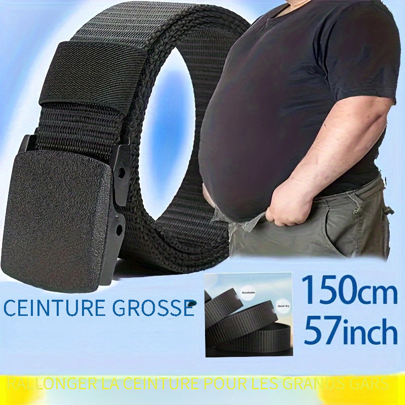 Ceinture pour homme de longueur ¨¦tendue, sans repassage, sans aimant, taille large, 59,06 pouces
