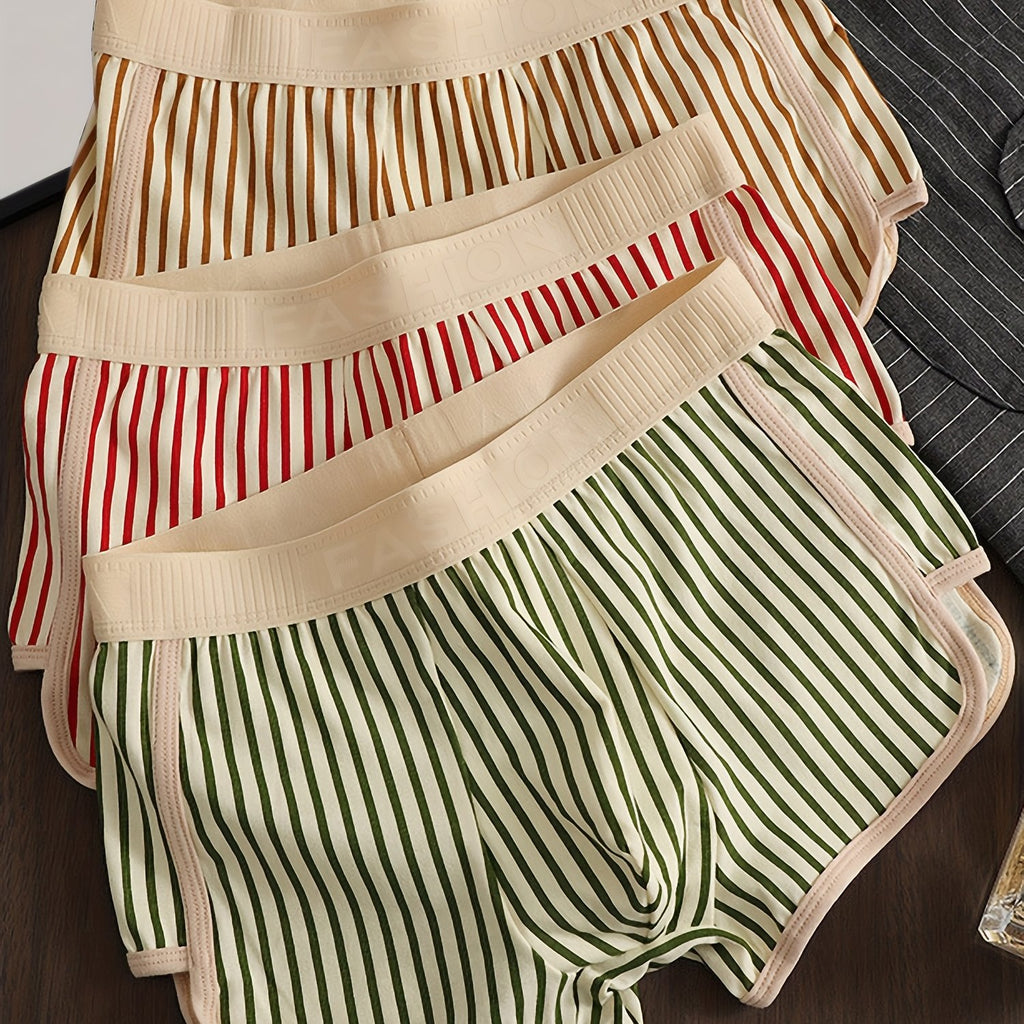 Ensemble de 3 pi¨¨ces pour Hommes en Tissu Fibre Glac¨¦e Doux et Confortable ¨¤ Rayures Imprim¨¦es avec Coins Plats, Short Respirant et ¨¦lastique, D¨¦contract¨¦