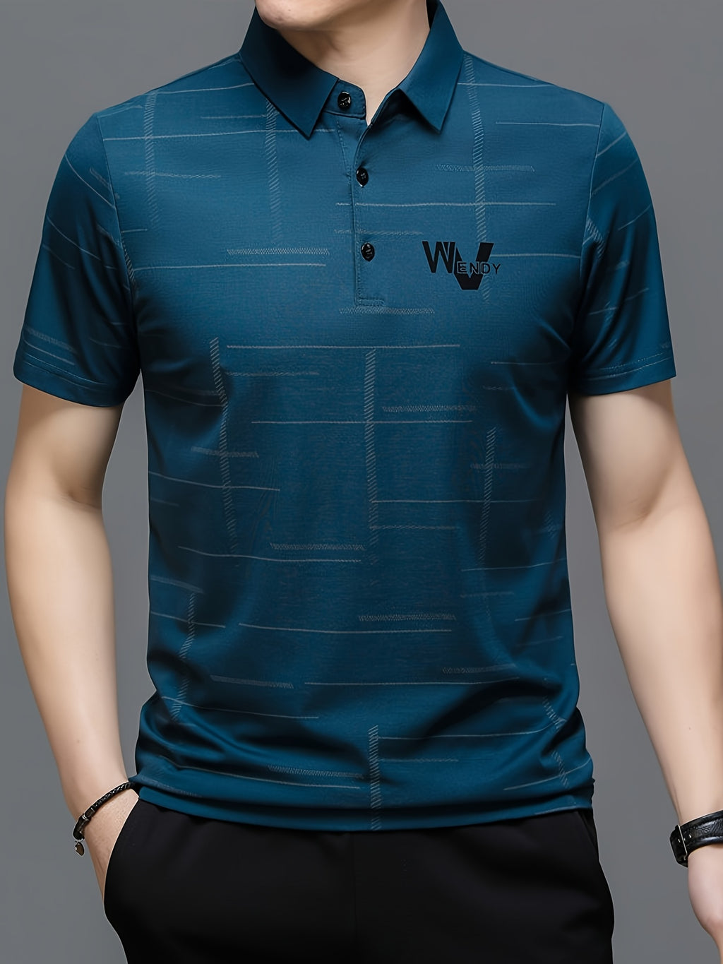 Men'S Summer Golf Shirt - Black Short Sleeve Polo with \