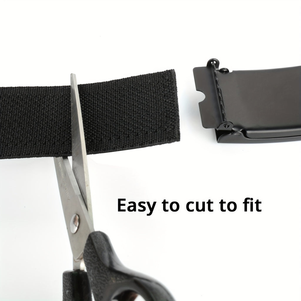 Ceinture en Nylon Extensible Confort pour Hommes Grande Taille - Noire, R¨¦glable jusqu'¨¤ 75 Pouces pour les Grands et Forts