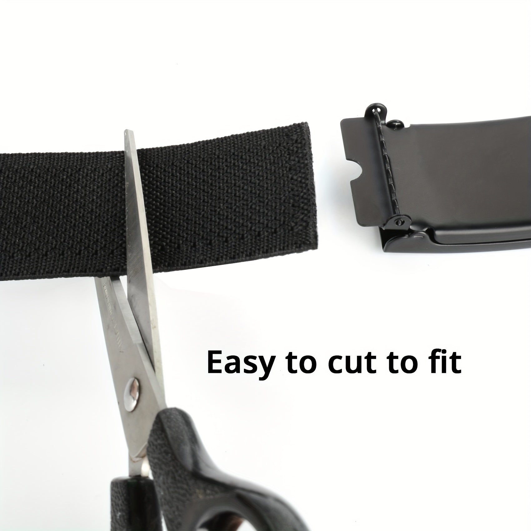 Ceinture en Nylon Extensible Confort pour Hommes Grande Taille - Noire, R¨¦glable jusqu'¨¤ 75 Pouces pour les Grands et Forts