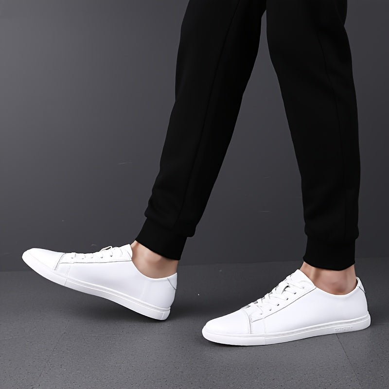 Men's Black and White Genuine Leather Comfortable Breathable Business Casual Flats, 11 Festive Occasions Suitable Product