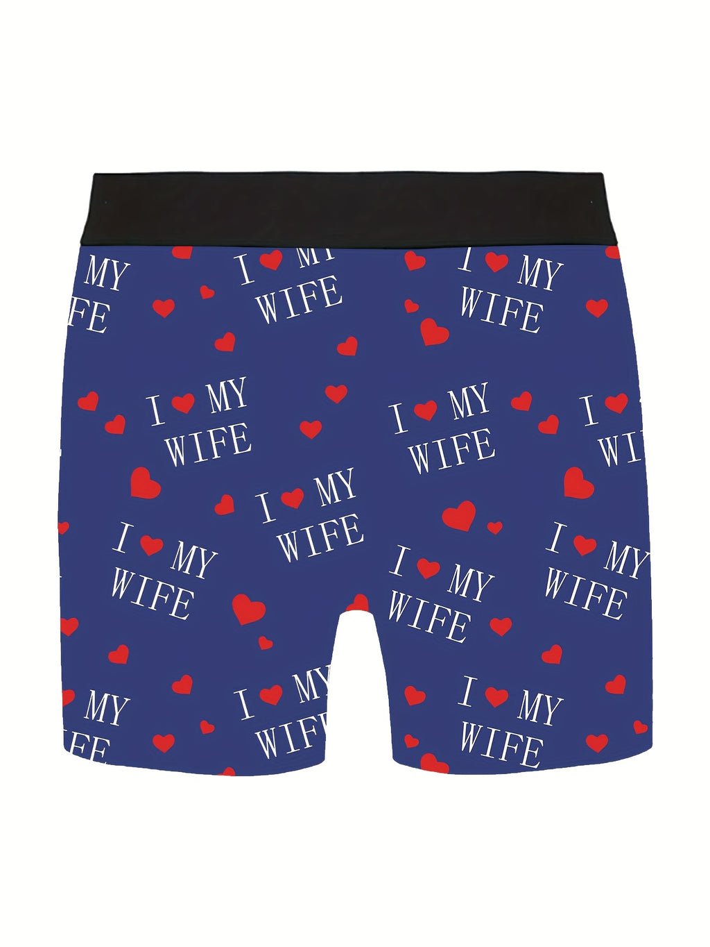 Shorts de nouveaut¨¦ pour hommes avec imprim¨¦s de lettres\u002Fc?urs, boxers longs pour v¨ºtements d¨¦contract¨¦s sportifs.