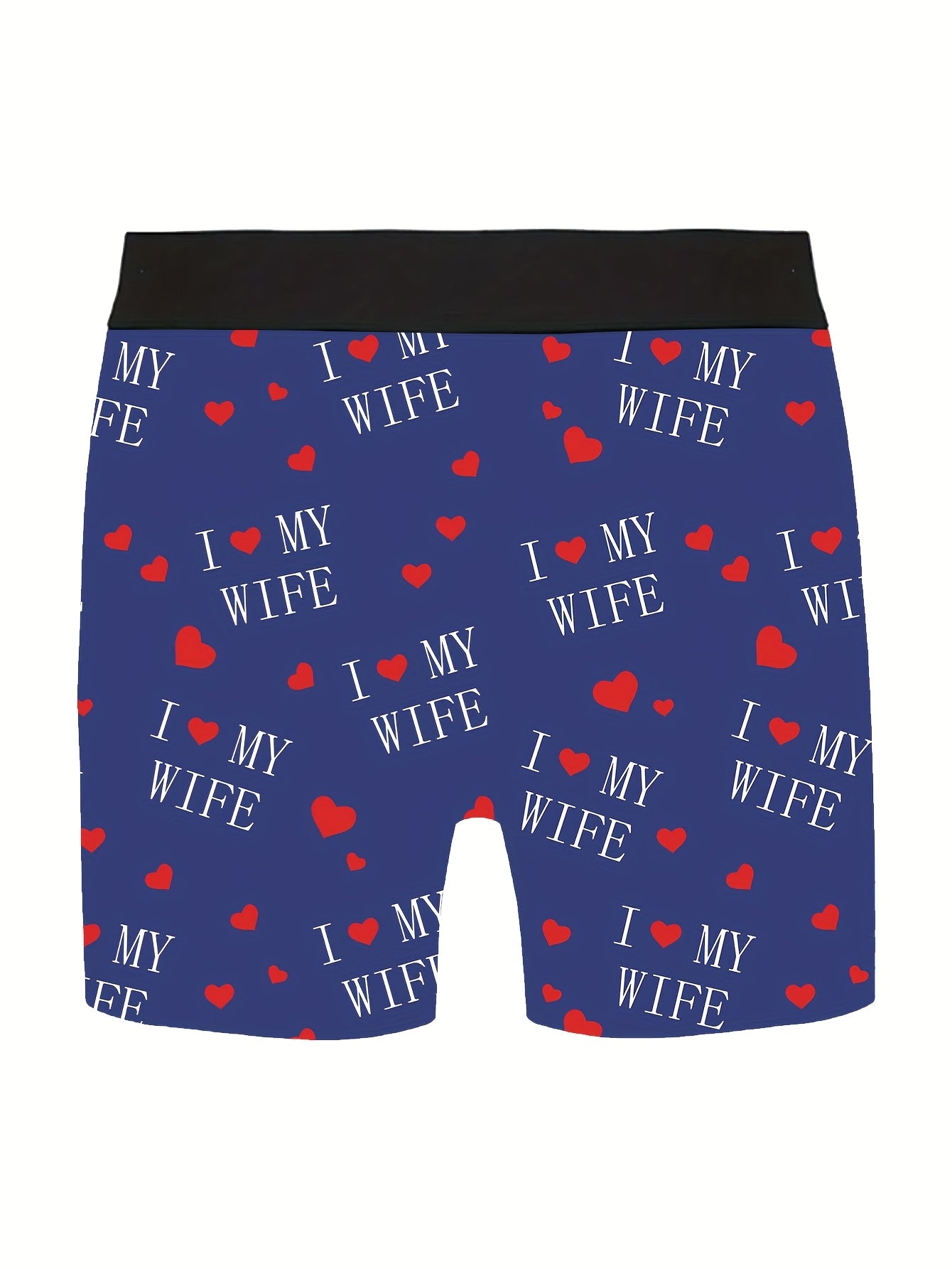 Shorts de nouveaut¨¦ pour hommes avec imprim¨¦s de lettres\u002Fc?urs, boxers longs pour v¨ºtements d¨¦contract¨¦s sportifs.
