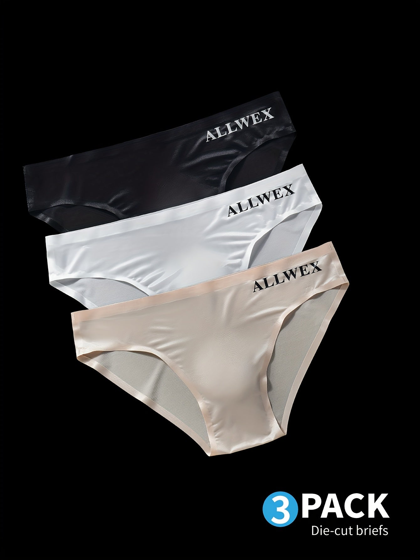 3pcs Sous-v¨ºtements pour Hommes, Boxers en Tissu Fibre Glac¨¦e Sans Couture, Tricot Haute ¨¦lasticit¨¦, Couleur Unie, Confortable Respirant Tenue de Gym Athl¨¦tique D¨¦contract¨¦e, Taille Basse, Forme Brillante 3D