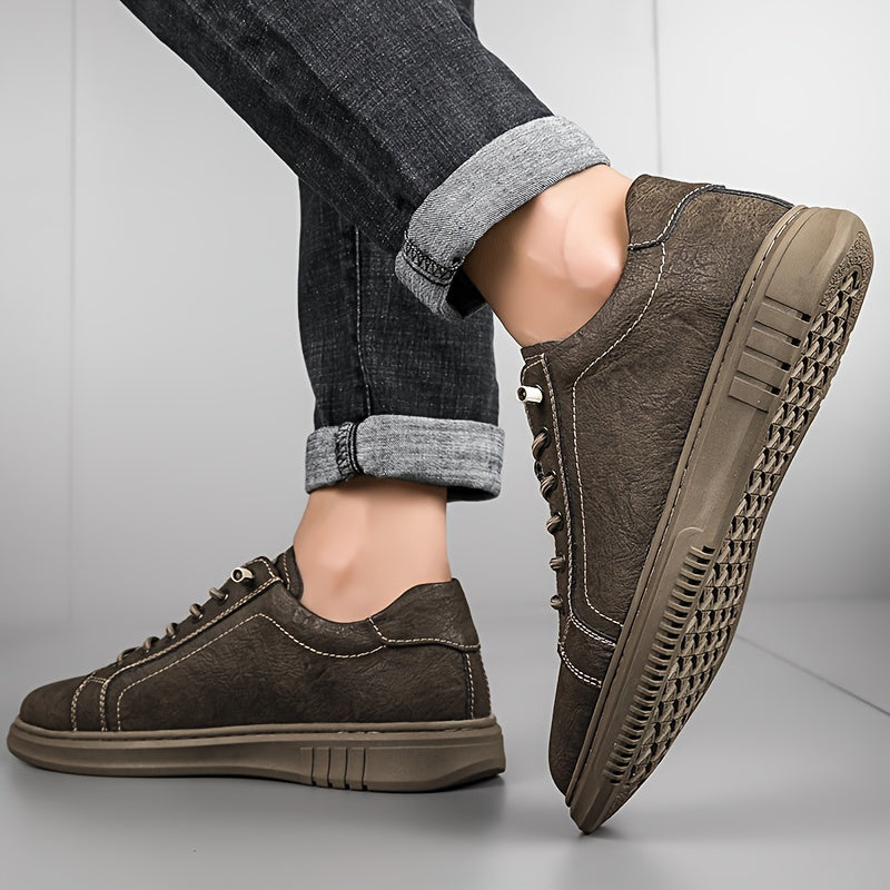 Men's Trendy Large Size New Soft Sole Board Shoes Breathable Versatile Casual Genuine Leather Shoes