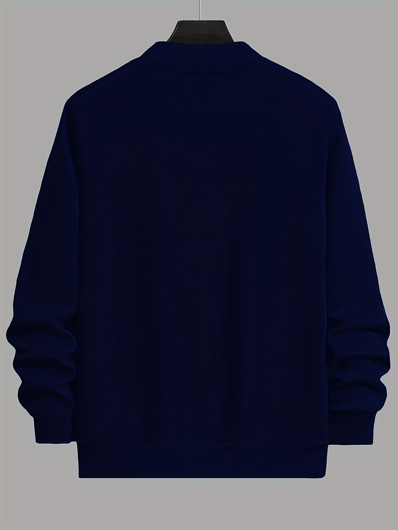 Veste Casual Homme Unie ¨¤ Zip, Col Baseball Chic pour Automne Hiver, Taille Grande