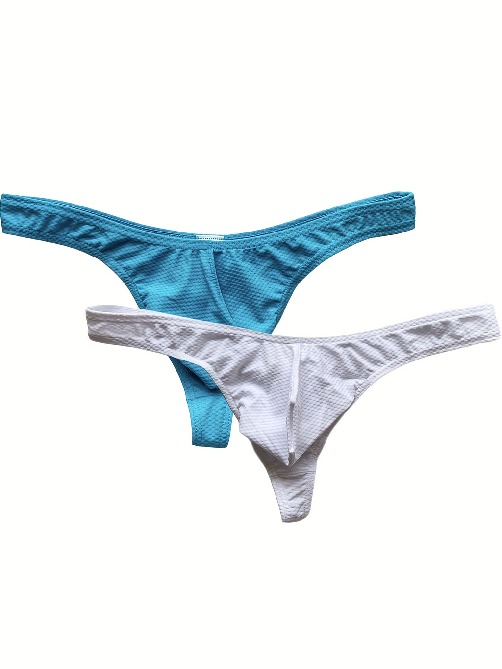 2 culottes hipster unies pour hommes avec pochette, design sexy taille basse, tissu extensible confortable pour tenues d¨¦contract¨¦es - Vert et bleu