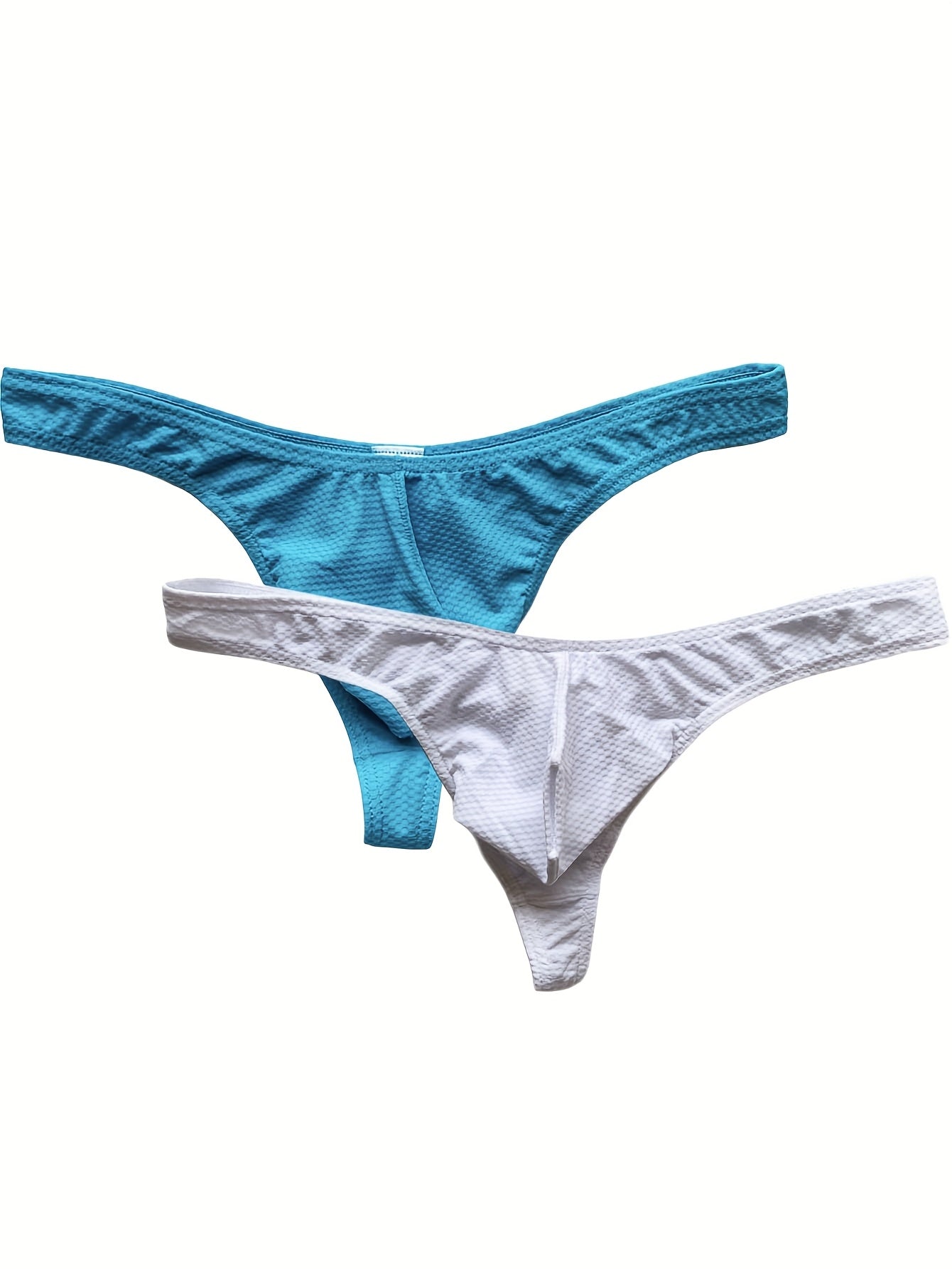 2 culottes hipster unies pour hommes avec pochette, design sexy taille basse, tissu extensible confortable pour tenues d¨¦contract¨¦es - Vert et bleu