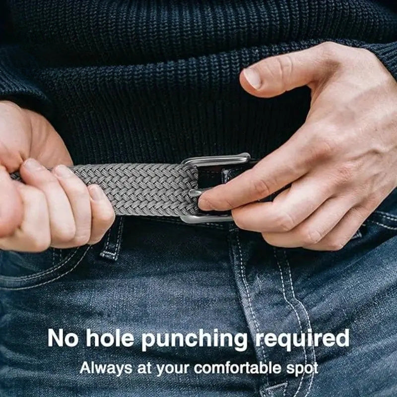 Ceinture Tress¨¦e ¨¦lastique pour Hommes 2pcs ¨C Ceinture en Tissu D¨¦contract¨¦, 1 3\u002F8\