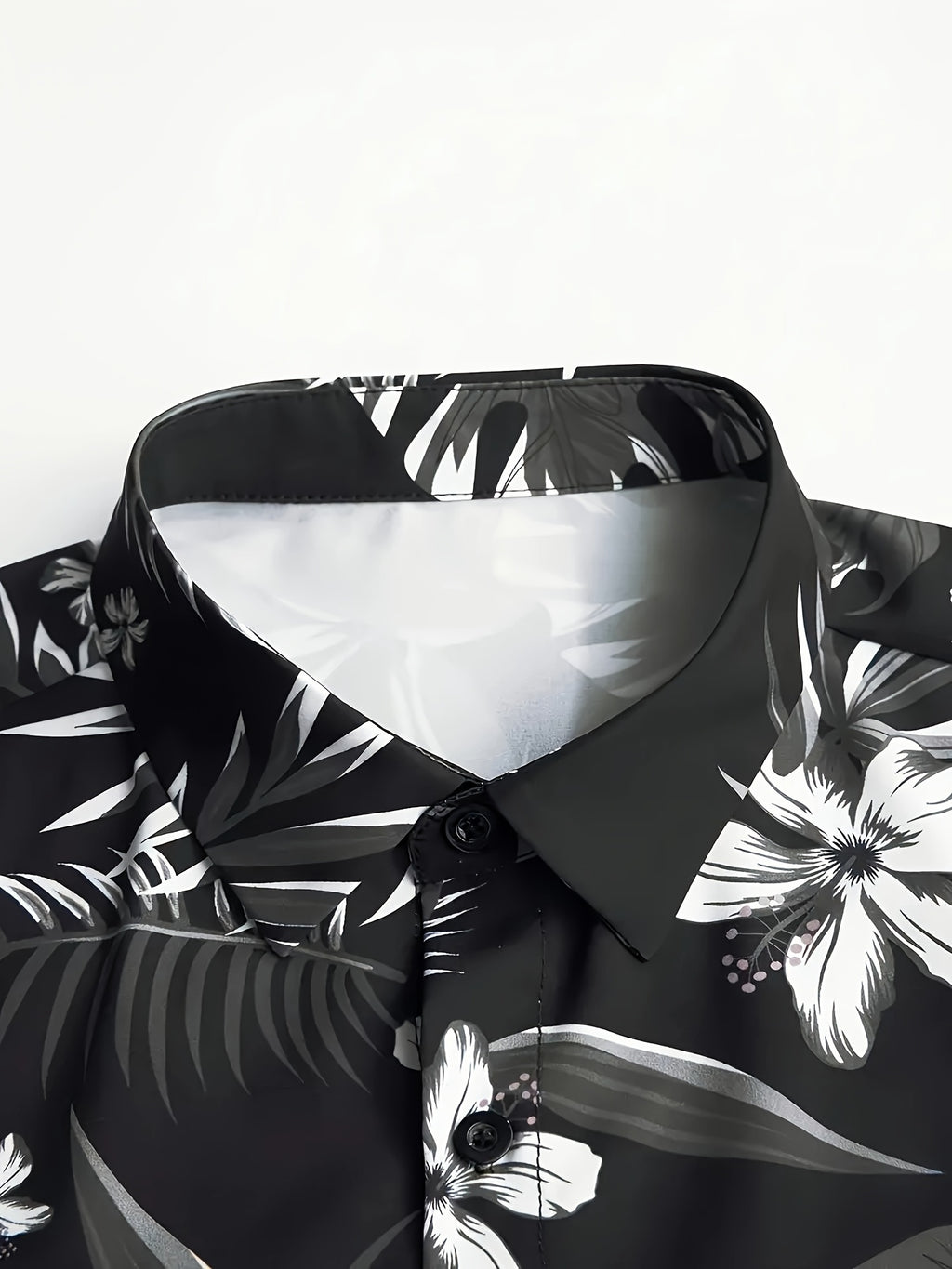 Men'S Summer Short-Sleeve Button-Up Shirt with Prints