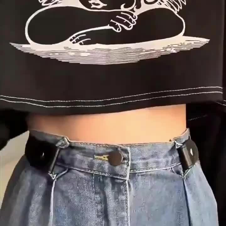 2pcs Ceinture en cuir PU ¨¦lastique pour hommes sans boucle - Ceinture invisible, r¨¦glable et confortable en PU pour jeans et pantalons avec fermoir rond