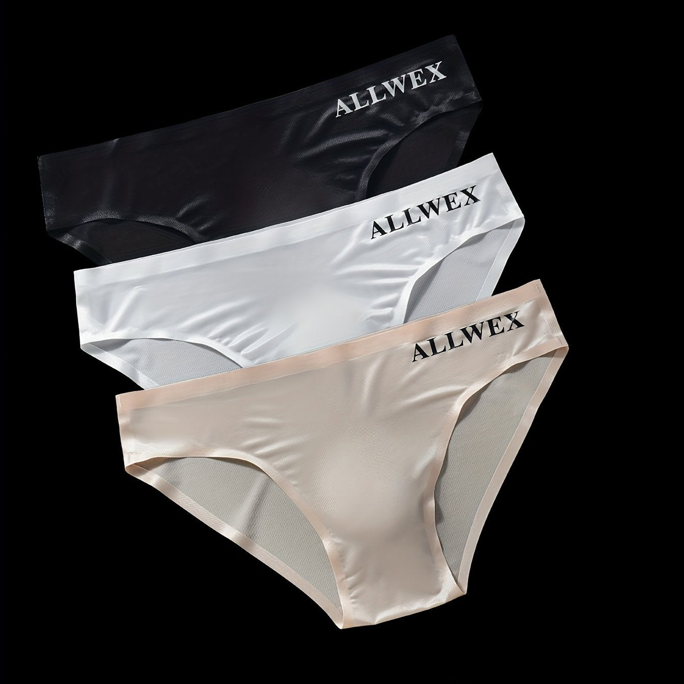 3pcs Sous-v¨ºtements pour Hommes, Boxers en Tissu Fibre Glac¨¦e Sans Couture, Tricot Haute ¨¦lasticit¨¦, Couleur Unie, Confortable Respirant Tenue de Gym Athl¨¦tique D¨¦contract¨¦e, Taille Basse, Forme Brillante 3D