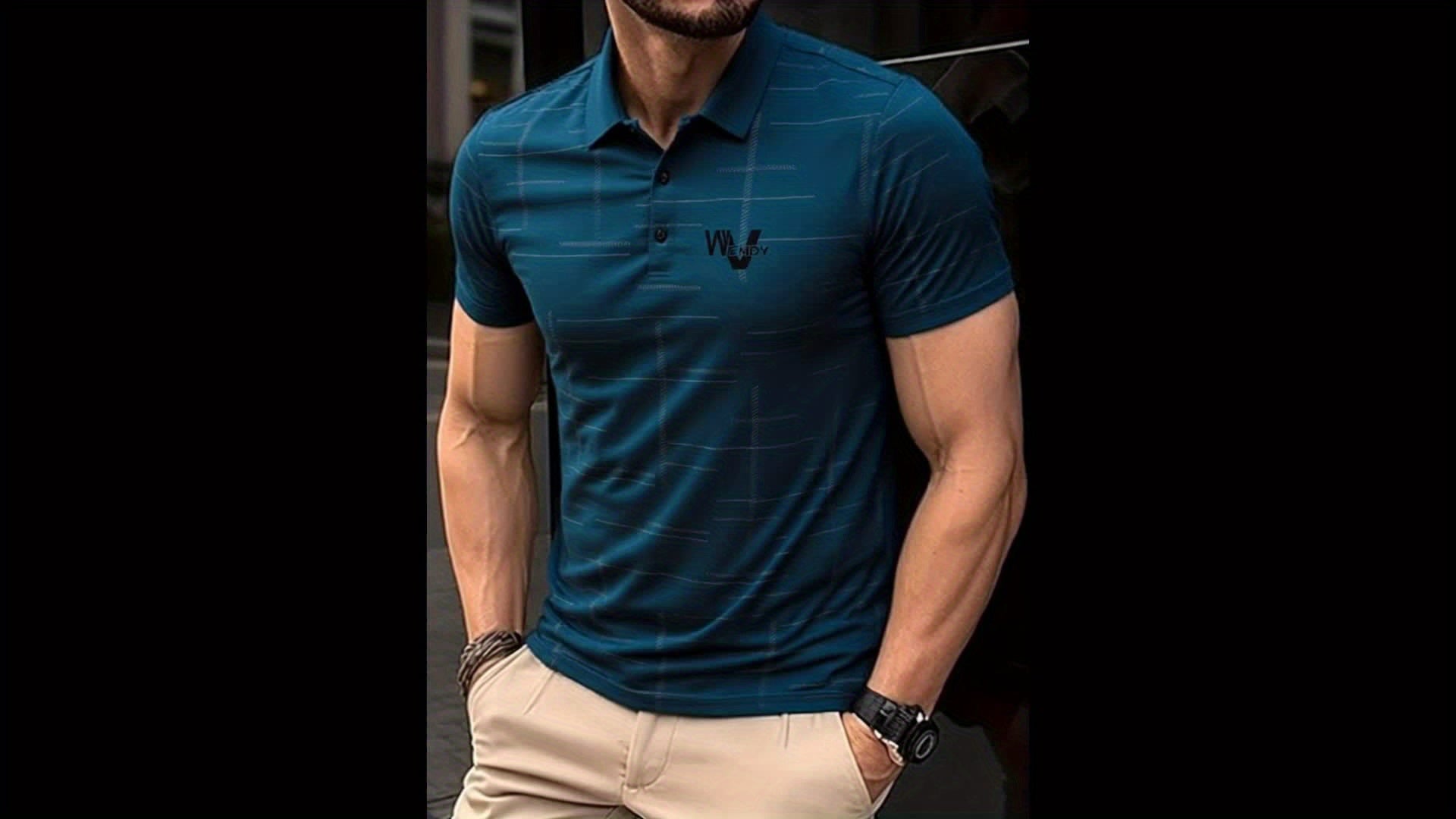 Men'S Summer Golf Shirt - Black Short Sleeve Polo with \