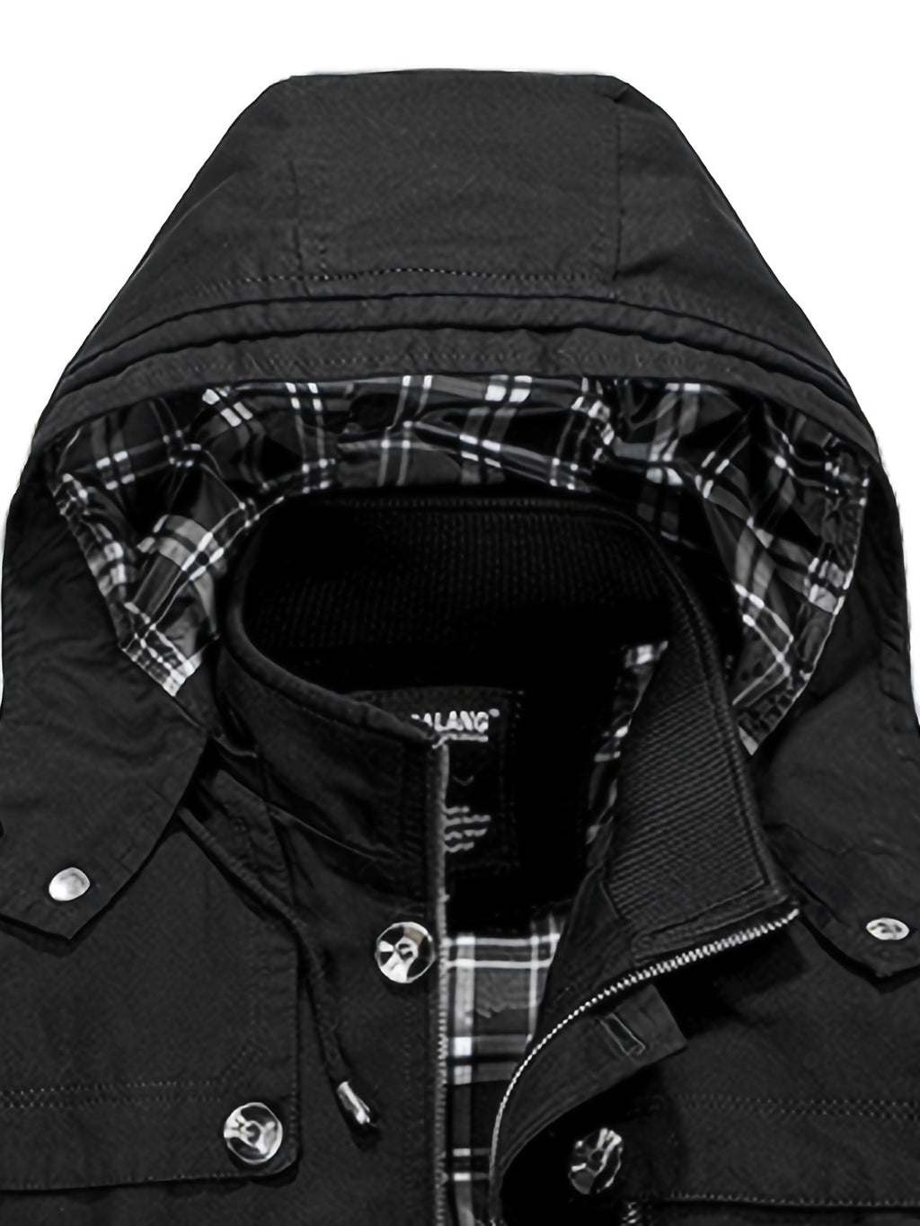 1 veste de trench en coton pour homme, mi-longueur, ¨¤ capuche, avec poches, couleur unie, coupe r¨¦guli¨¨re, tissu tiss¨¦, non extensible pour loisirs en plein air au printemps\u002Fautomne