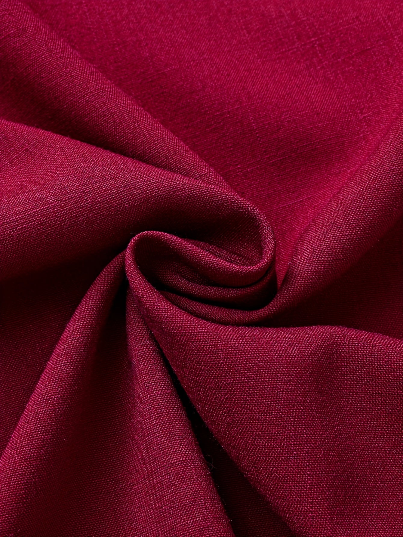 Men's red solid color shirt short sleeved casual shirt Men's invisible button shirt beach casual party summer camping fishing outdoor shirt