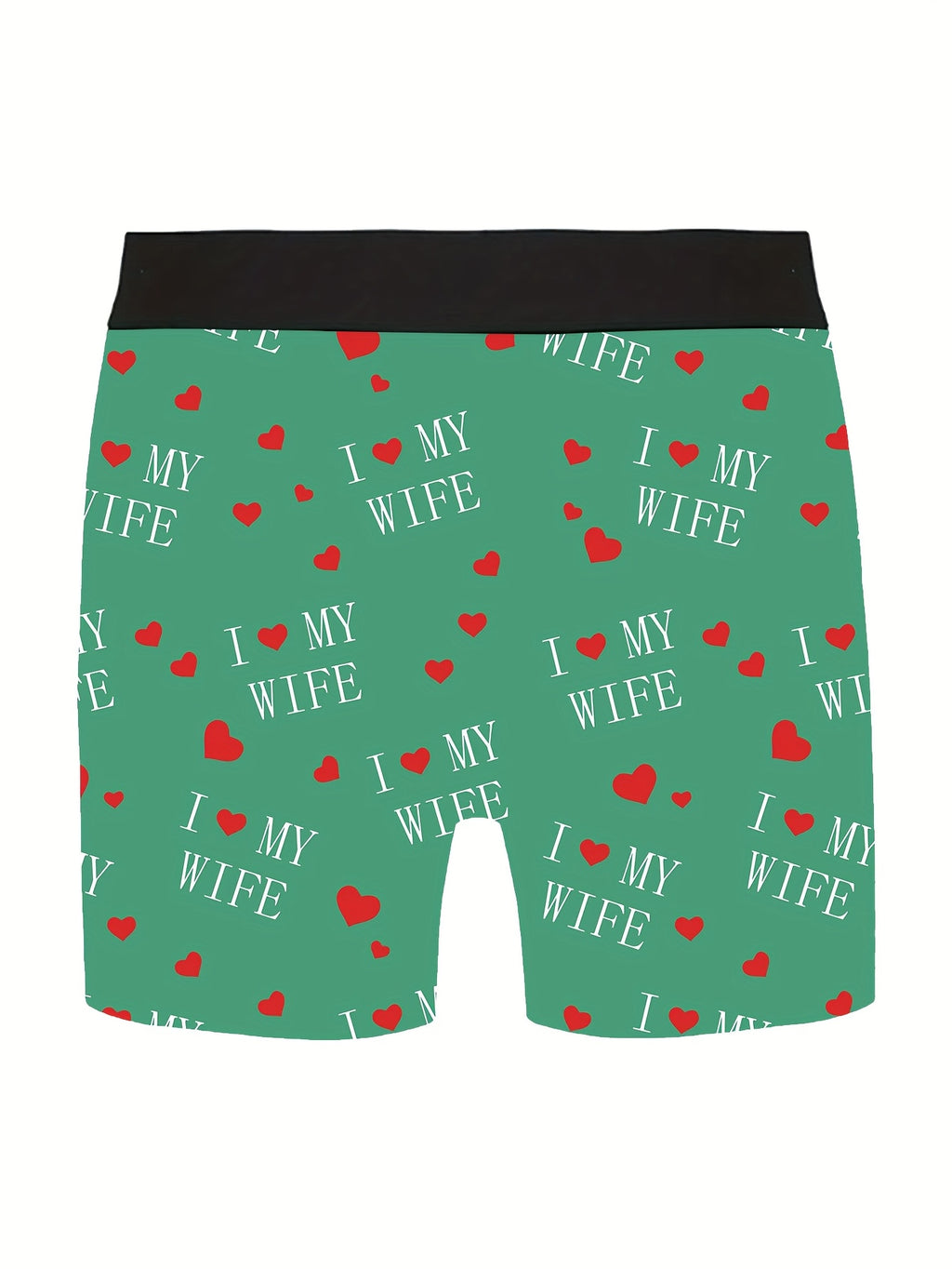 Shorts de nouveaut¨¦ pour hommes avec imprim¨¦s de lettres\u002Fc?urs, boxers longs pour v¨ºtements d¨¦contract¨¦s sportifs.