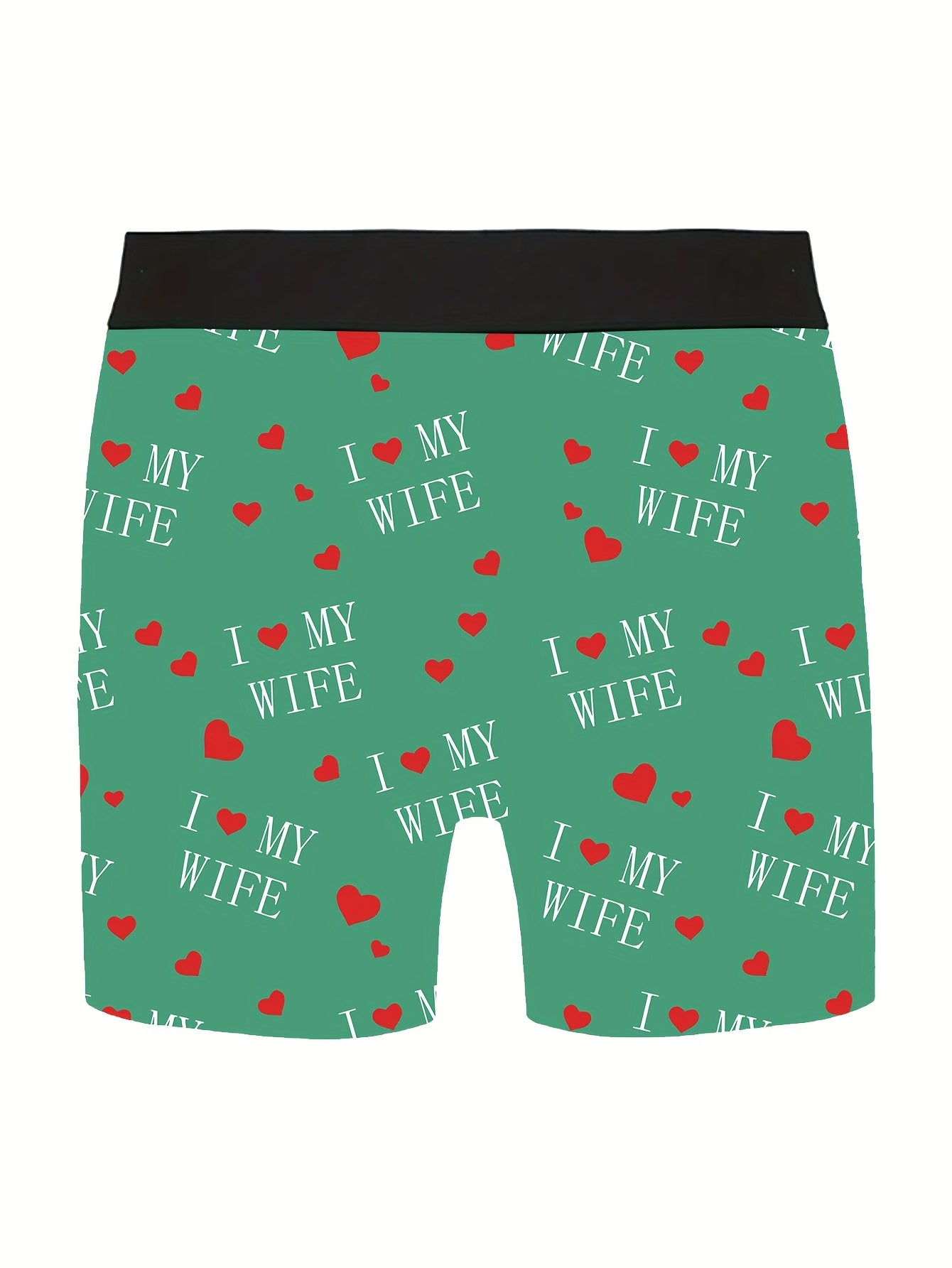 Shorts de nouveaut¨¦ pour hommes avec imprim¨¦s de lettres\u002Fc?urs, boxers longs pour v¨ºtements d¨¦contract¨¦s sportifs.