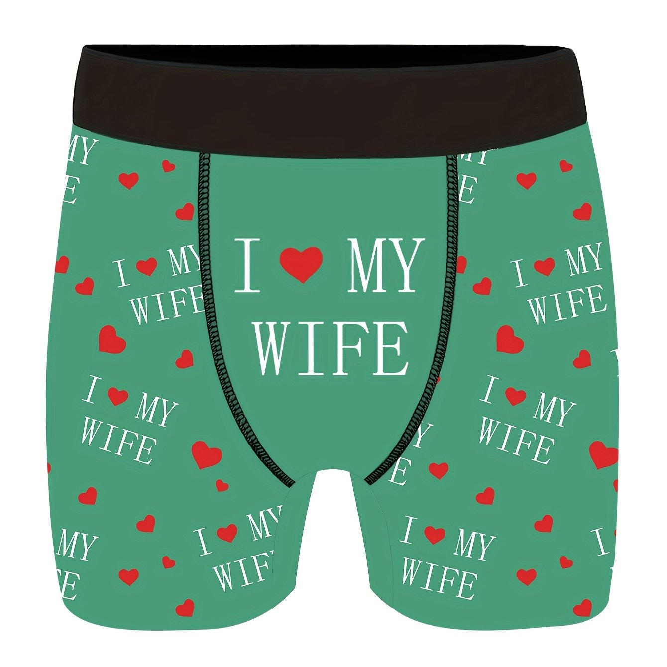 Shorts de nouveaut¨¦ pour hommes avec imprim¨¦s de lettres\u002Fc?urs, boxers longs pour v¨ºtements d¨¦contract¨¦s sportifs.