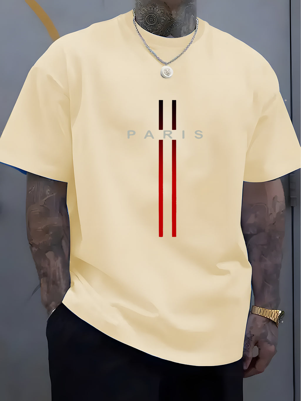 1pc Men'S Fashion Casual Crew Neck T-Shirt, 100% Polyester Knit Fabric, Slight Stretch, Alphabet Pattern, Summer Short Sleeve Tee