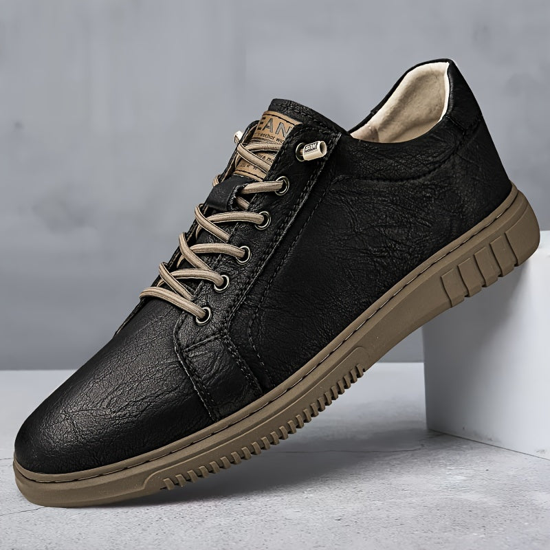 Men's Trendy Large Size New Soft Sole Board Shoes Breathable Versatile Casual Genuine Leather Shoes