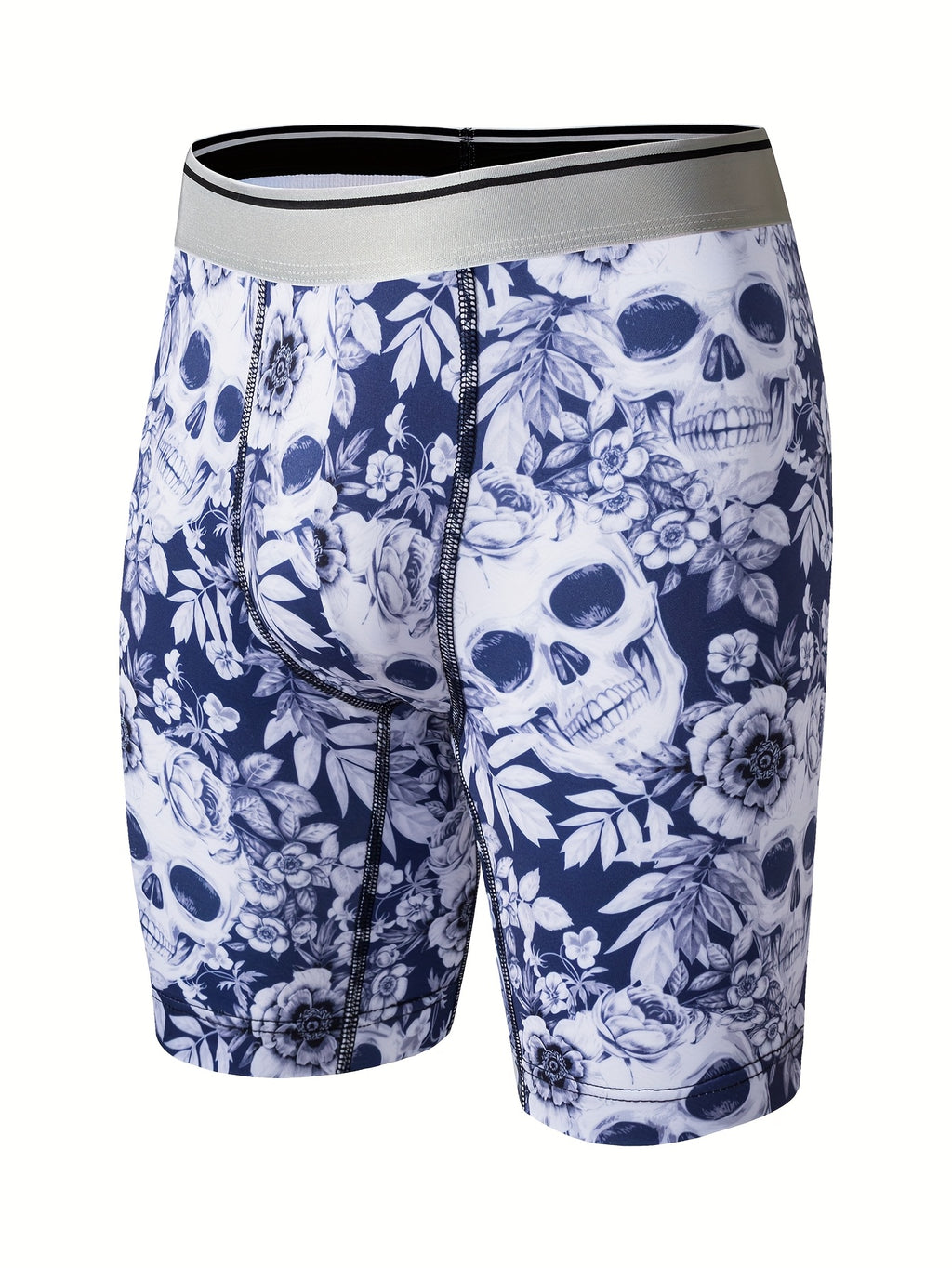 Cale?ons ¨¤ imprim¨¦ crane floral pour hommes, en tissu tricot¨¦ polyester ¨¤ haute extensibilit¨¦, design de poche en U pour la peau, anti-rayures et anti-humidit¨¦ pour un usage quotidien et des activit¨¦s en ext¨¦rieur.