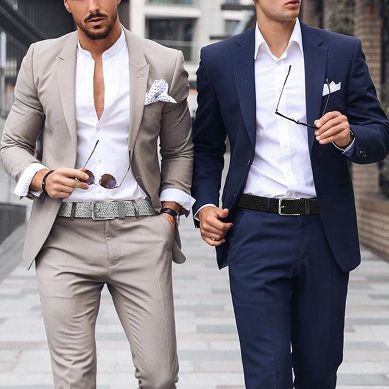 Ceinture Tress¨¦e ¨¦lastique pour Hommes 2pcs ¨C Ceinture en Tissu D¨¦contract¨¦, 1 3\u002F8\