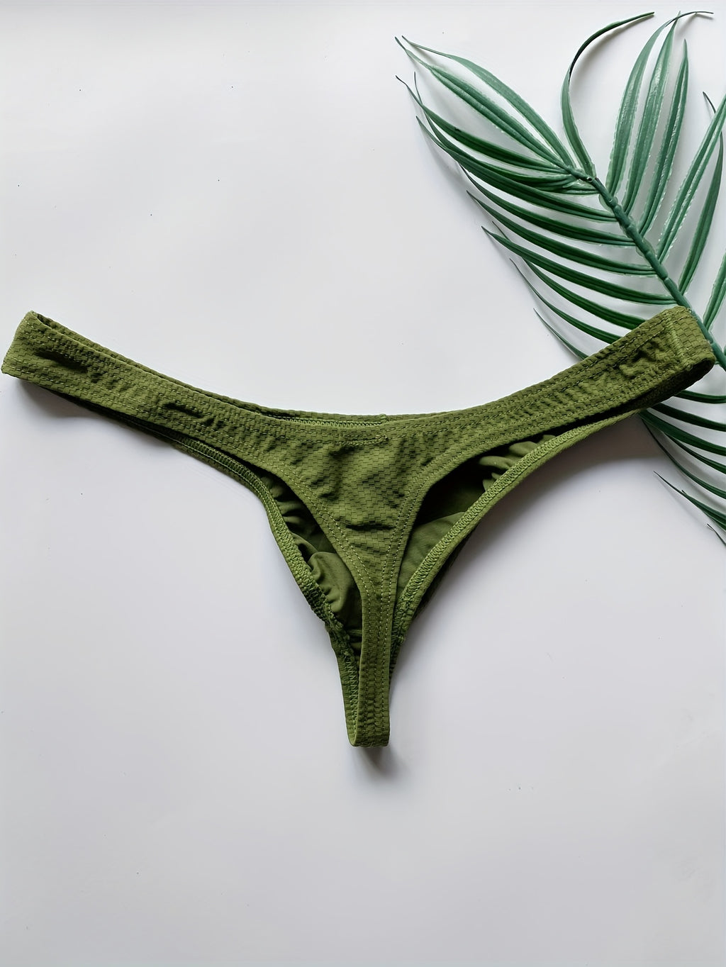 2 culottes hipster unies pour hommes avec pochette, design sexy taille basse, tissu extensible confortable pour tenues d¨¦contract¨¦es - Vert et bleu