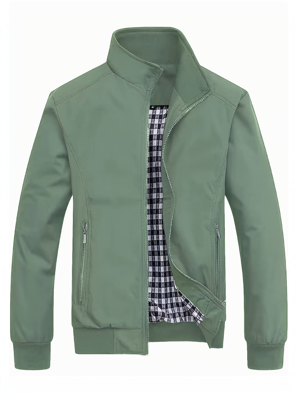 Veste ¨¤ col montant pour homme, veste d¨¦contract¨¦e ¨¤ fermeture ¨¦clair pour printemps et automne
