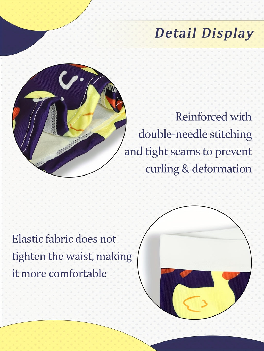 Cale?on d'Homme Canard Joufflu - Fond Bleu avec Dessin de Point d'Interrogation - Sous-V¨ºtement ¨¦lastique pour ¨¦t¨¦, Natation & Plage Amusante, Piscine - Tenue D¨¦tendue|Imprim¨¦ Joufflu|Mat¨¦riau ¨¦lastique