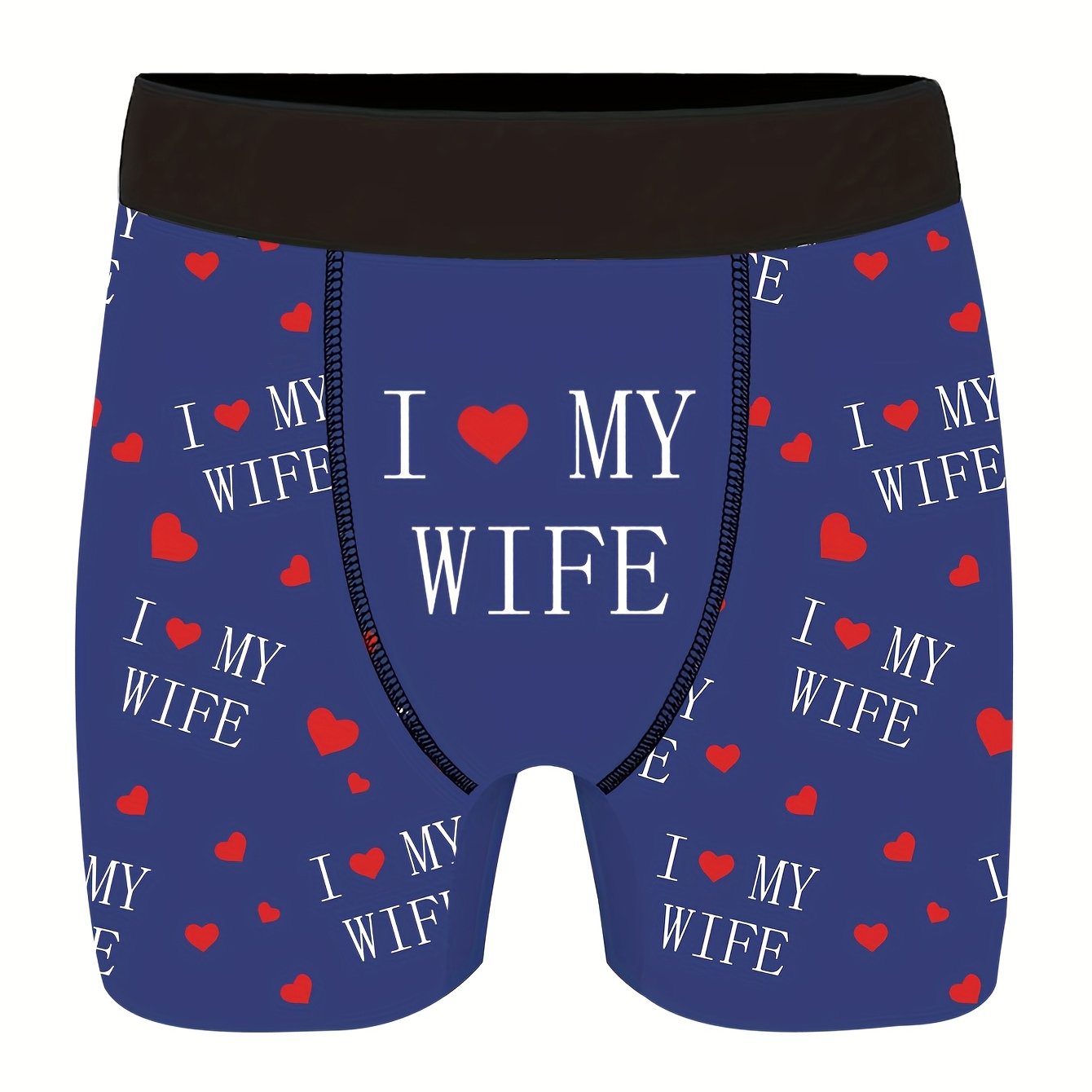 Shorts de nouveaut¨¦ pour hommes avec imprim¨¦s de lettres\u002Fc?urs, boxers longs pour v¨ºtements d¨¦contract¨¦s sportifs.