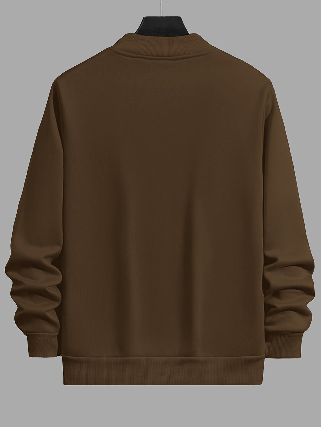 Veste Casual Homme Unie ¨¤ Zip, Col Baseball Chic pour Automne Hiver, Taille Grande