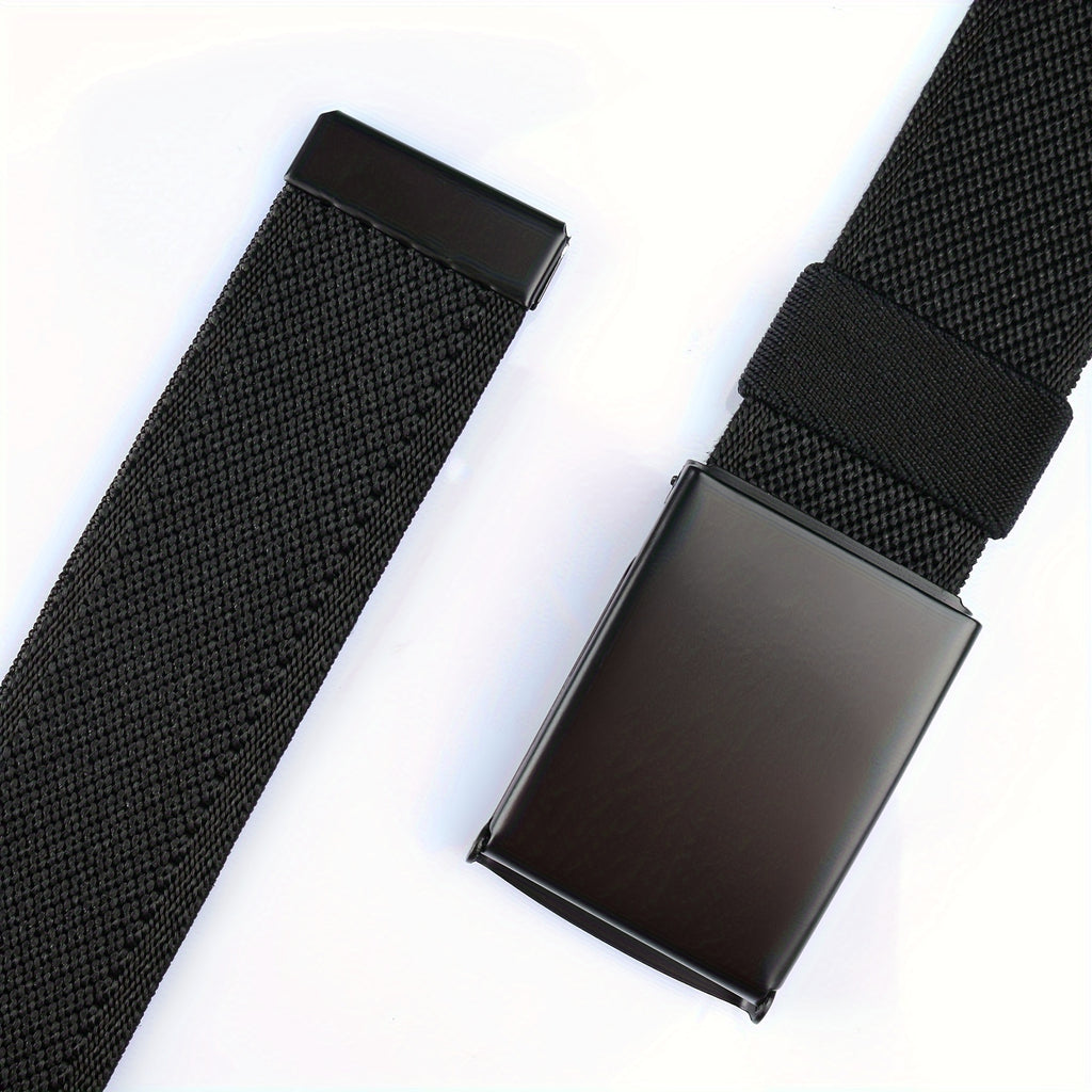Ceinture en Nylon Extensible Confort pour Hommes Grande Taille - Noire, R¨¦glable jusqu'¨¤ 75 Pouces pour les Grands et Forts