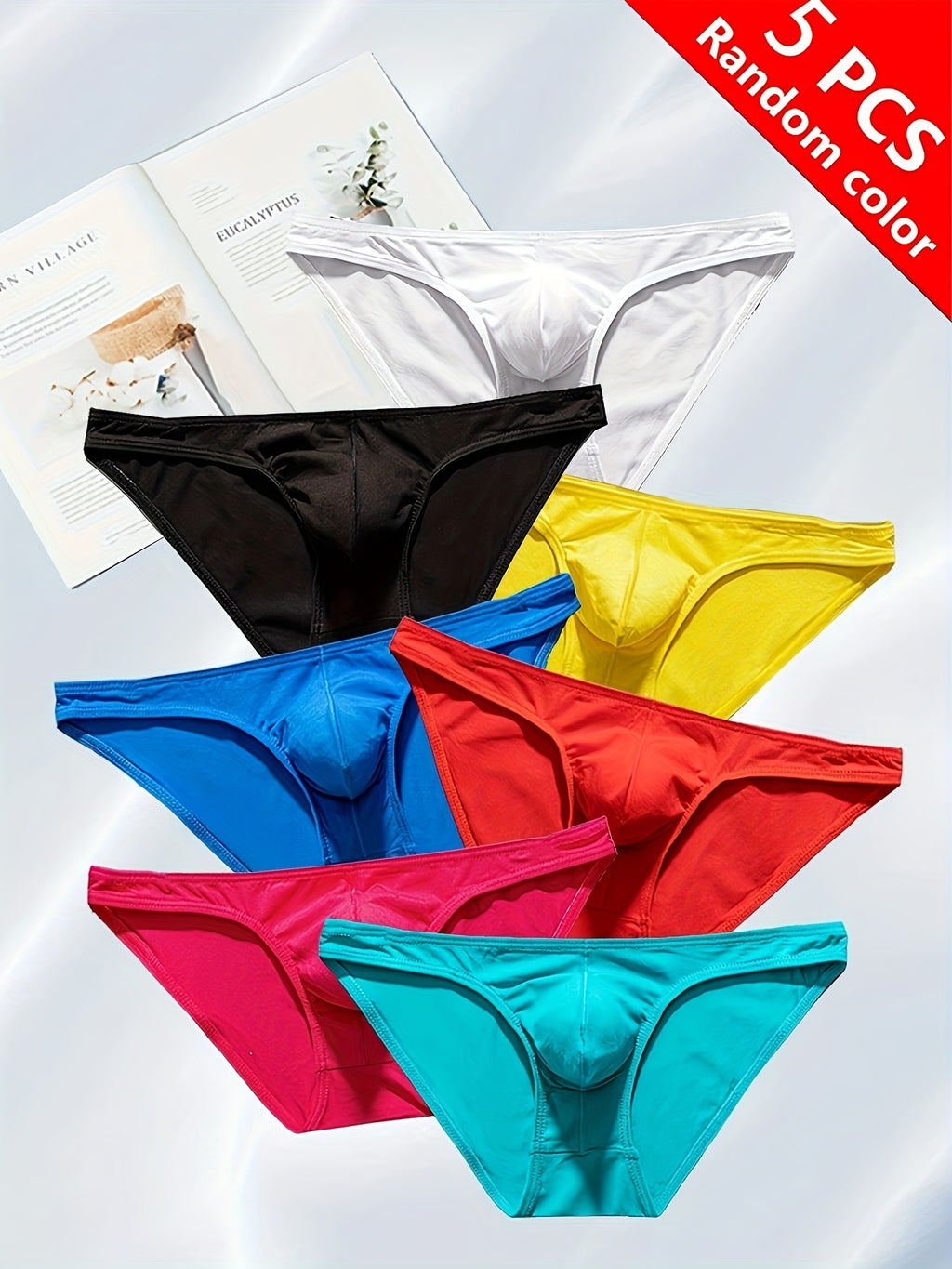 5-Pack de Boxers pour Hommes, Coupe Ajust¨¦e Confortable, Sous-V¨ºtements Sexy en Coton avec ¨¦lasticit¨¦ Moyenne, Couleur Unie, Tissu Tricot¨¦, 95% Coton 5% Spandex, Cale?ons Respirants pour Hommes