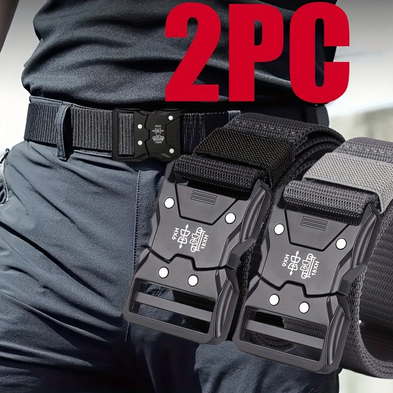 Deux ceintures d'homme, ceinture de denim ¨¤ la mode, ceinture multifonction pour homme, ceinture de sport en plein air, entra?nement, exercice, tendance