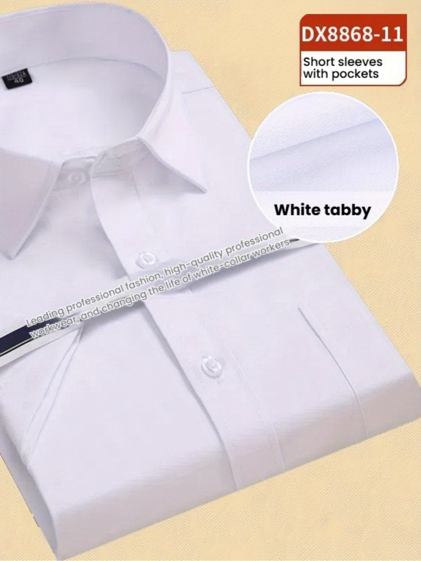 Men'S Solid Color Short Sleeve Dress Shirt - Business Casual Button-Up with Collar, Regular Fit for Office, Parties & Casual Outings (Spring\u002FFall), Short Sleeve Dress Shirt, Spring Fall Attire, Classic Collar, Nonstretch Fabric