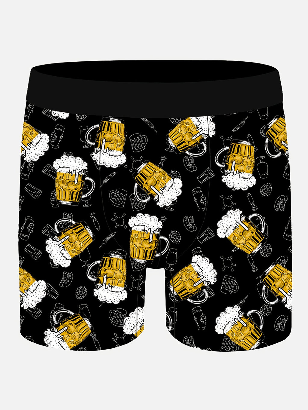 Cale?on Boxer Homme Original, Tissu Polyester et ¨¦lasthanne, Imprim¨¦ Ludique, Ceinture Confortable, Maille Anti-Remont¨¦e - Coupe Medium