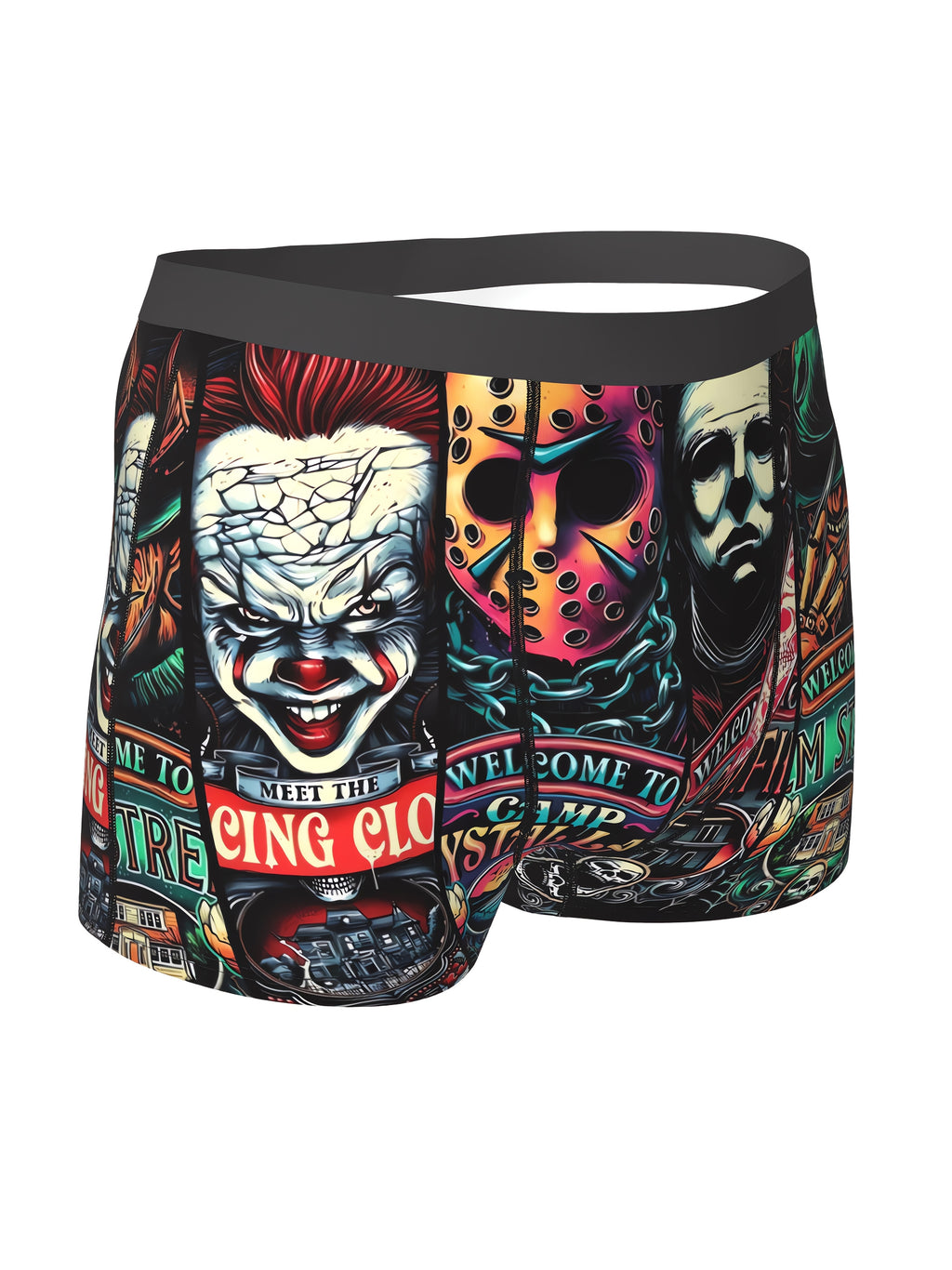 Cale?on Boxer Homme ¨¤ l'Effigie de Personnages de Films d'Horreur (Jason, Freddy, Michael Myers) - Sous-v¨ºtements Respirants ¨¦lastiques - Lavable en Machine, Short de Bain Fantaisie pour Sport et D¨¦contract¨¦ | Design Ludique | Coupe Confortable