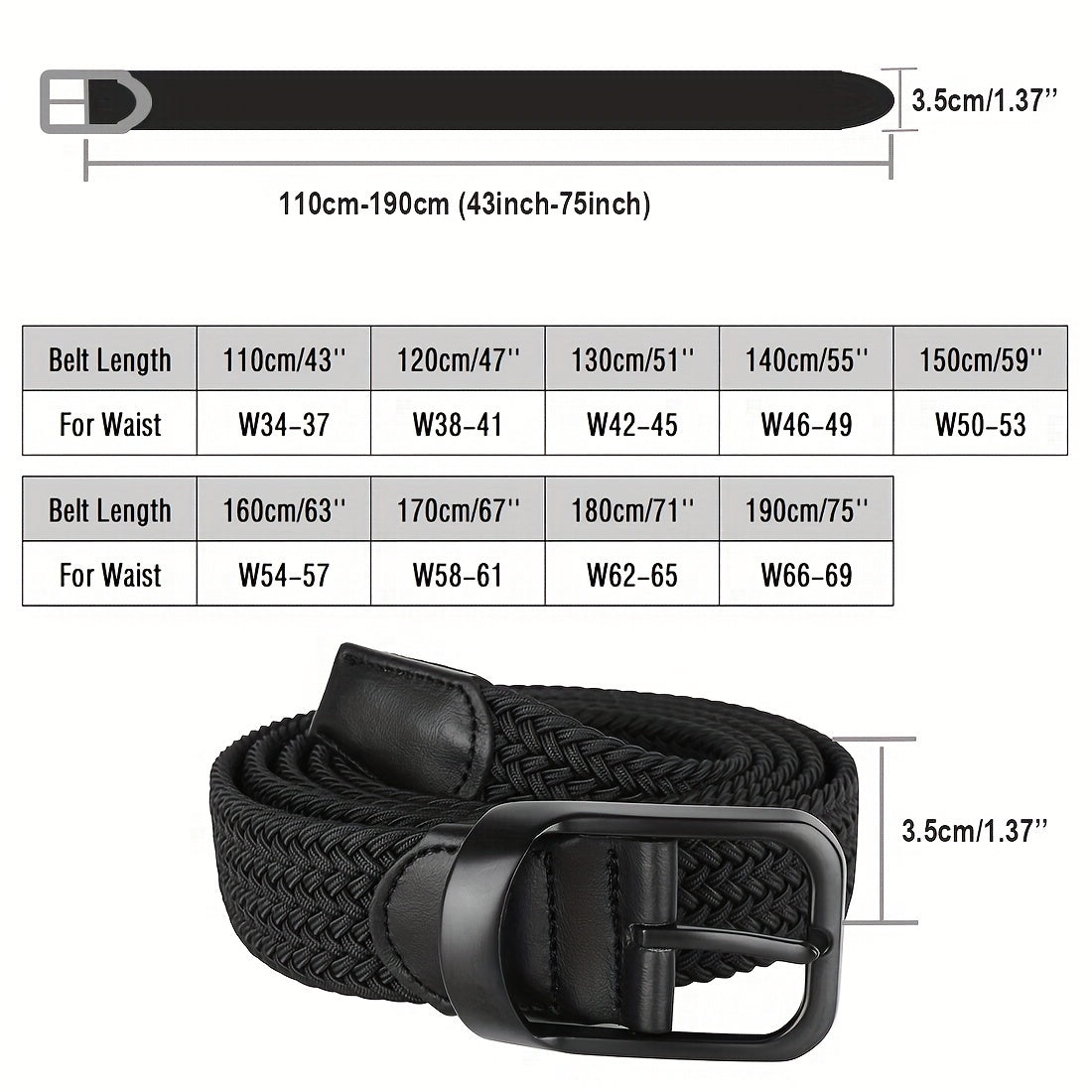 Ceintures Tress¨¦es ¨¦lastiques ¨¦l¨¦gantes Pour Hommes