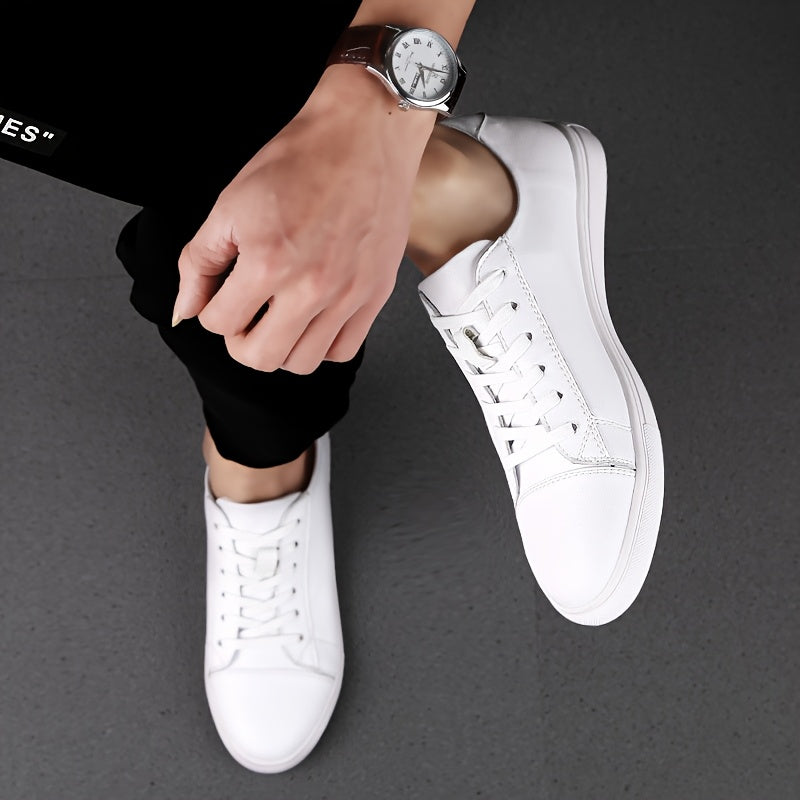 Men's Black and White Genuine Leather Comfortable Breathable Business Casual Flats, 11 Festive Occasions Suitable Product