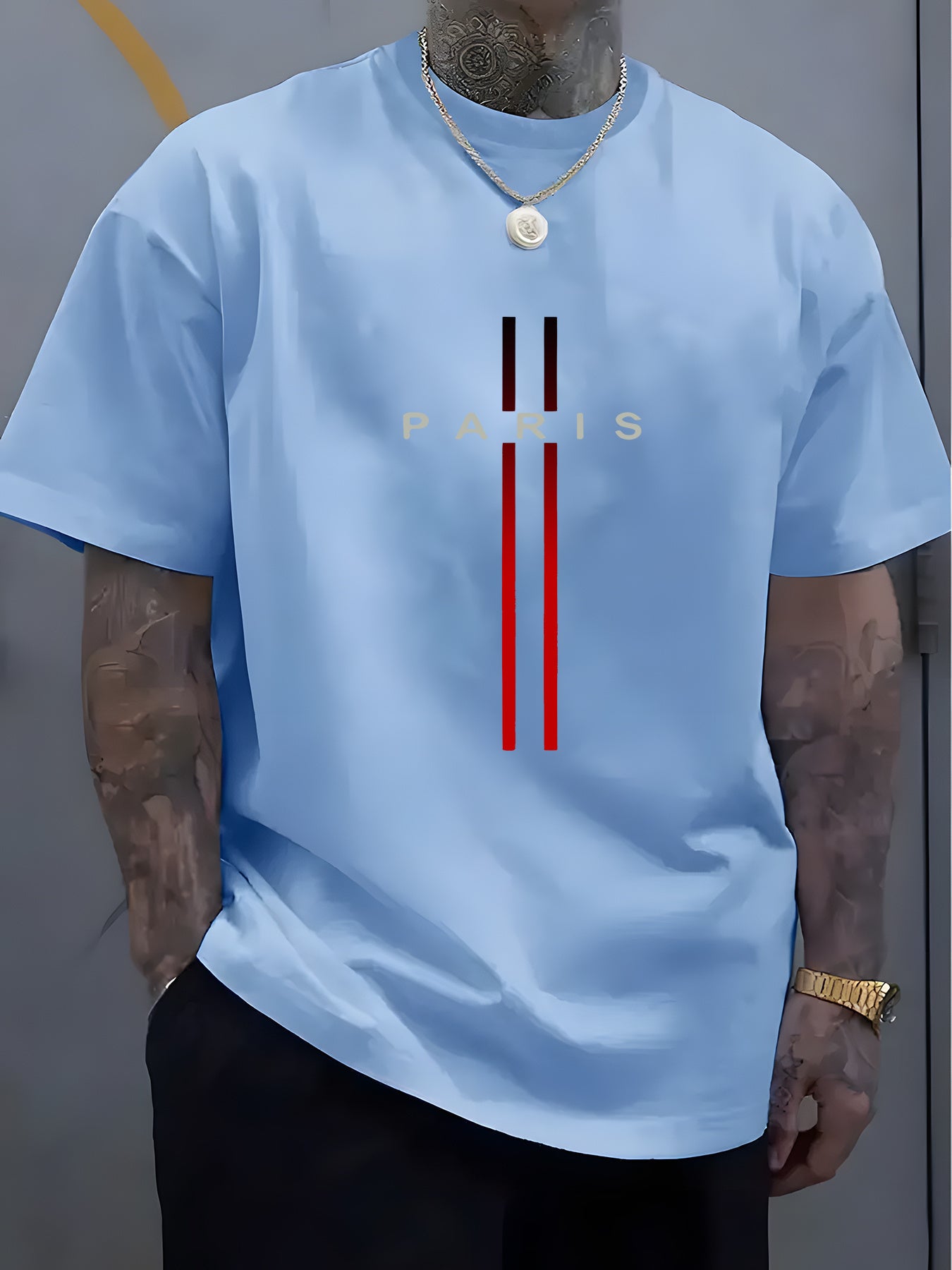 1pc Men'S Fashion Casual Crew Neck T-Shirt, 100% Polyester Knit Fabric, Slight Stretch, Alphabet Pattern, Summer Short Sleeve Tee