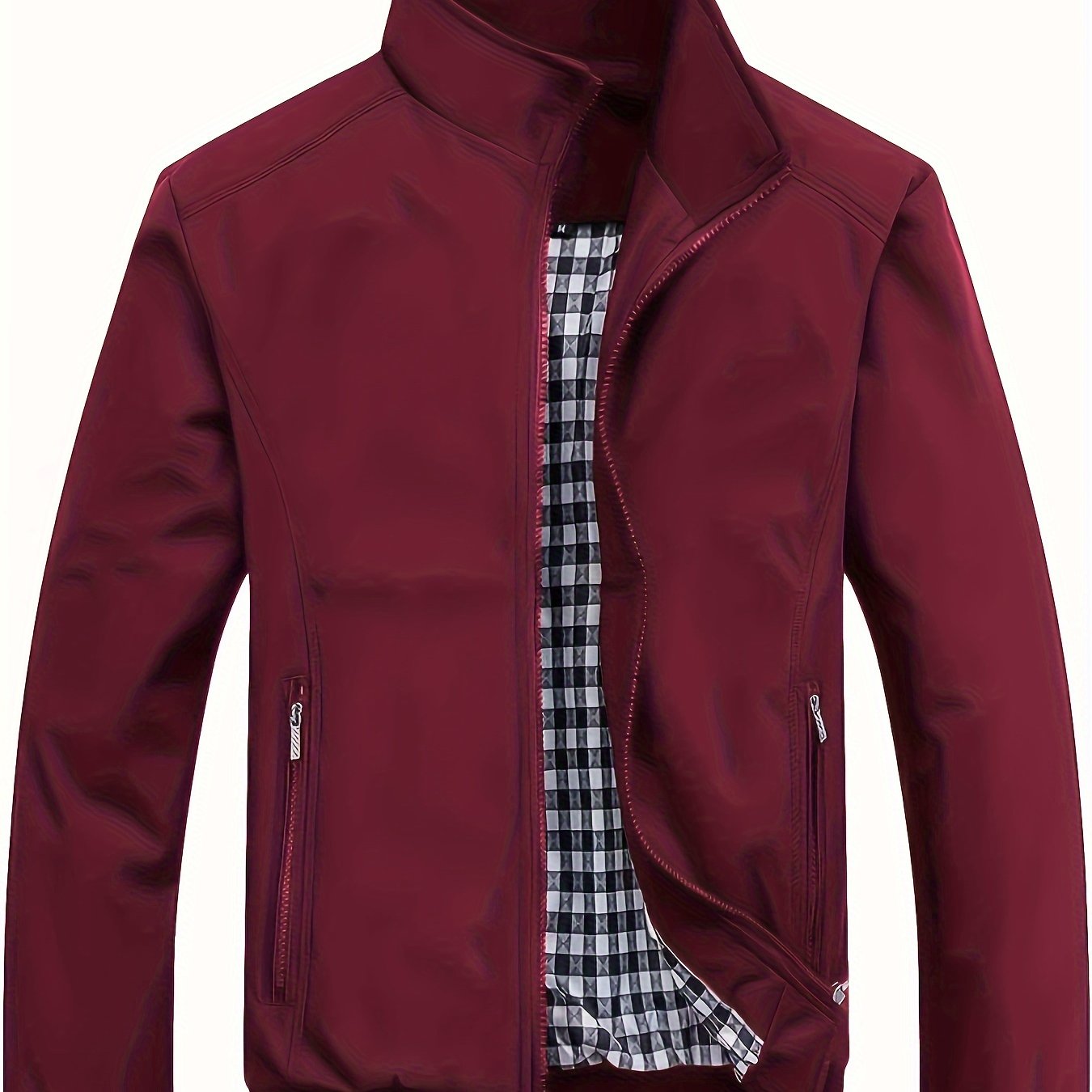Veste ¨¤ col montant pour homme, veste d¨¦contract¨¦e ¨¤ fermeture ¨¦clair pour printemps et automne