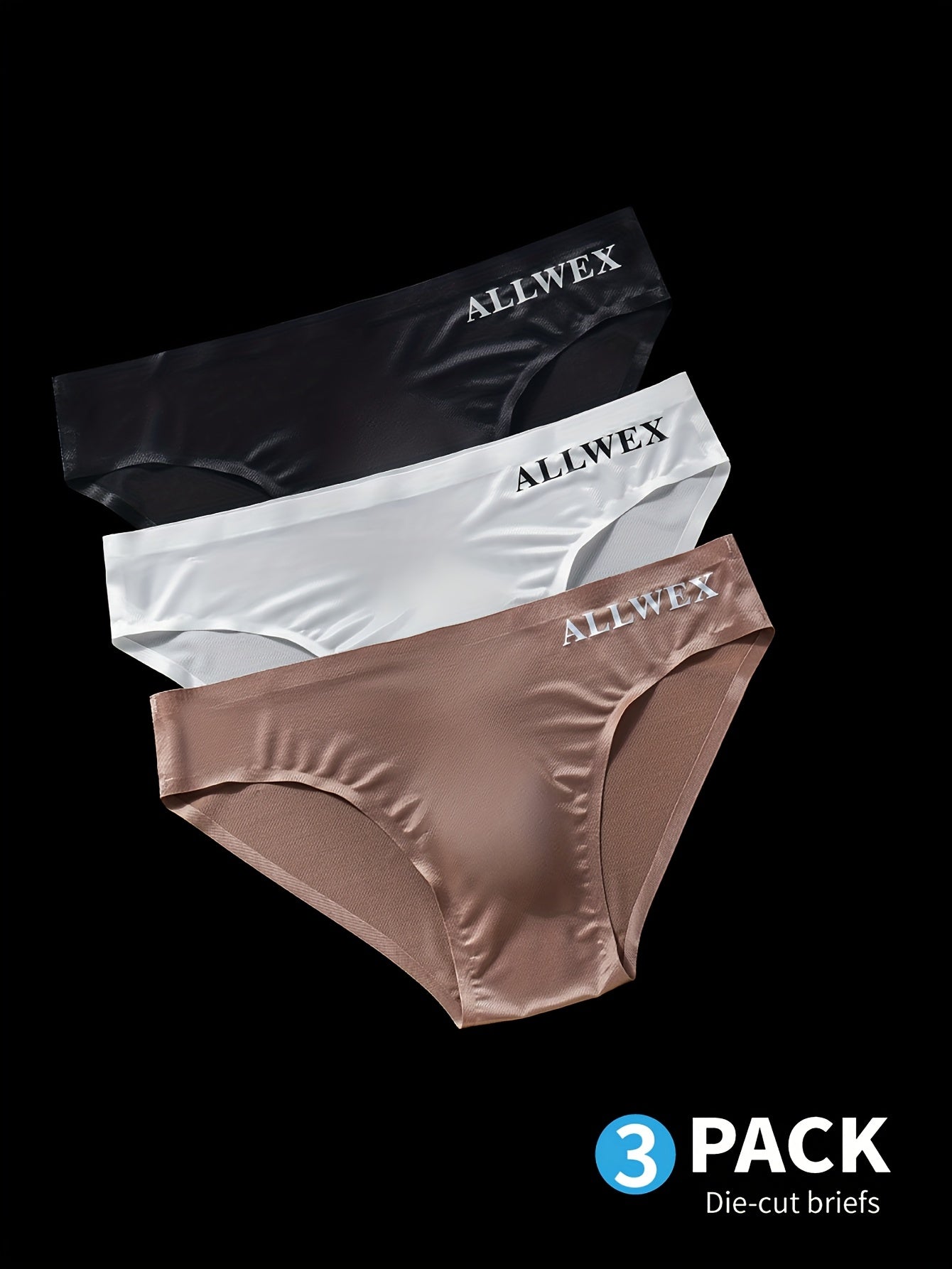 3pcs Sous-v¨ºtements pour Hommes, Boxers en Tissu Fibre Glac¨¦e Sans Couture, Tricot Haute ¨¦lasticit¨¦, Couleur Unie, Confortable Respirant Tenue de Gym Athl¨¦tique D¨¦contract¨¦e, Taille Basse, Forme Brillante 3D