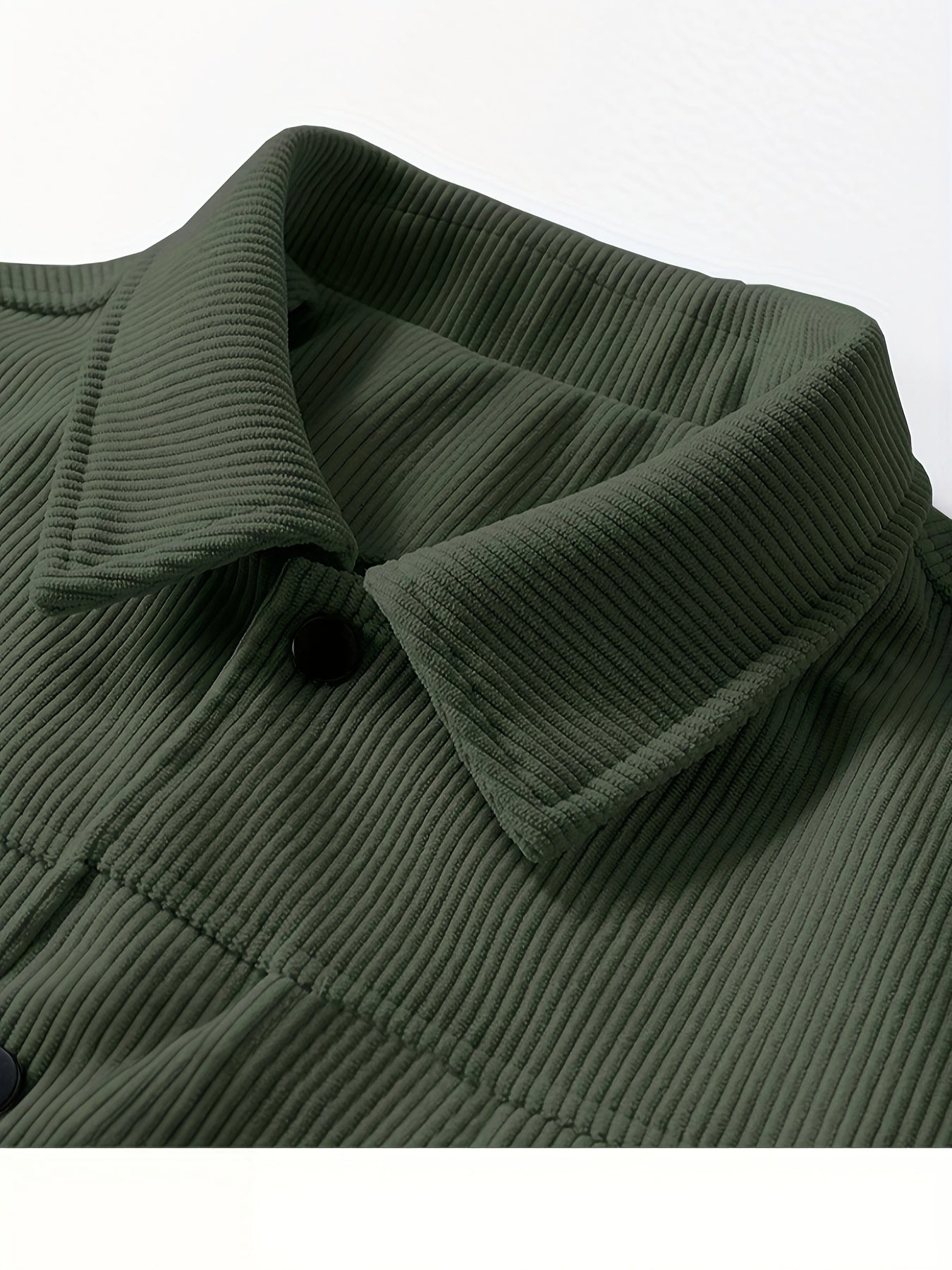 Veste de Travail en Velours C?tel¨¦ pour Hommes Grande Taille - Boutonnage avec Fermoirs ¨¤ Pression, Multiples Poches, Lavable en Machine, Tenue D¨¦contract¨¦e et Formelle pour Automne & Printemps, Int¨¦rieur en Polyester, GRANDE TAILLE