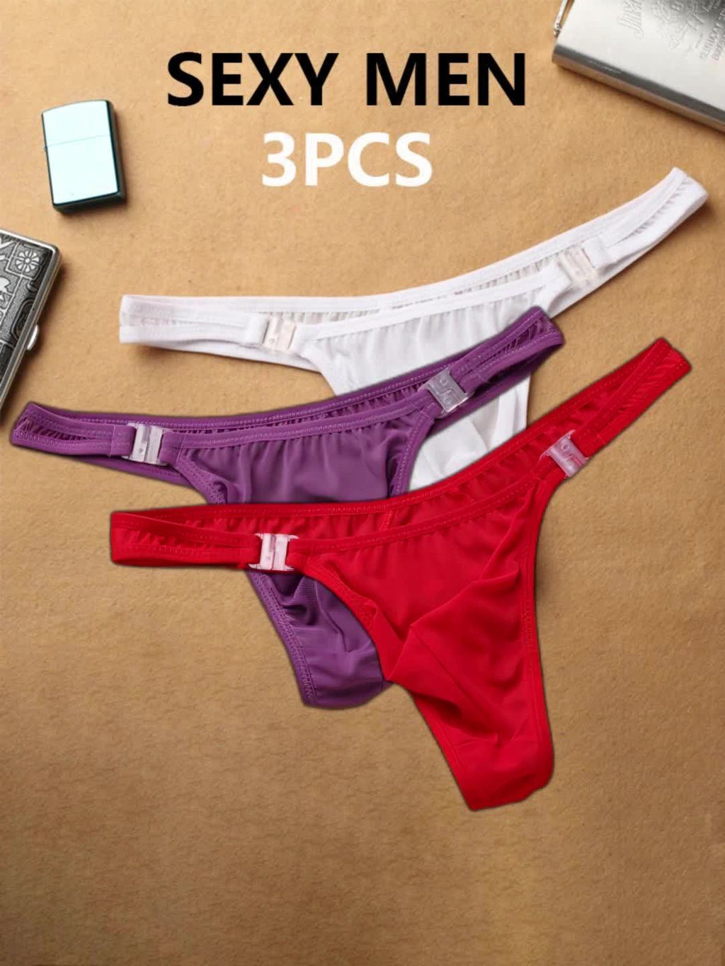 Lot de 3 cale?ons sexy pour hommes, ¨¤ la mode et confortables, respirants et extensibles, sous-v¨ºtements d¨¦contract¨¦s